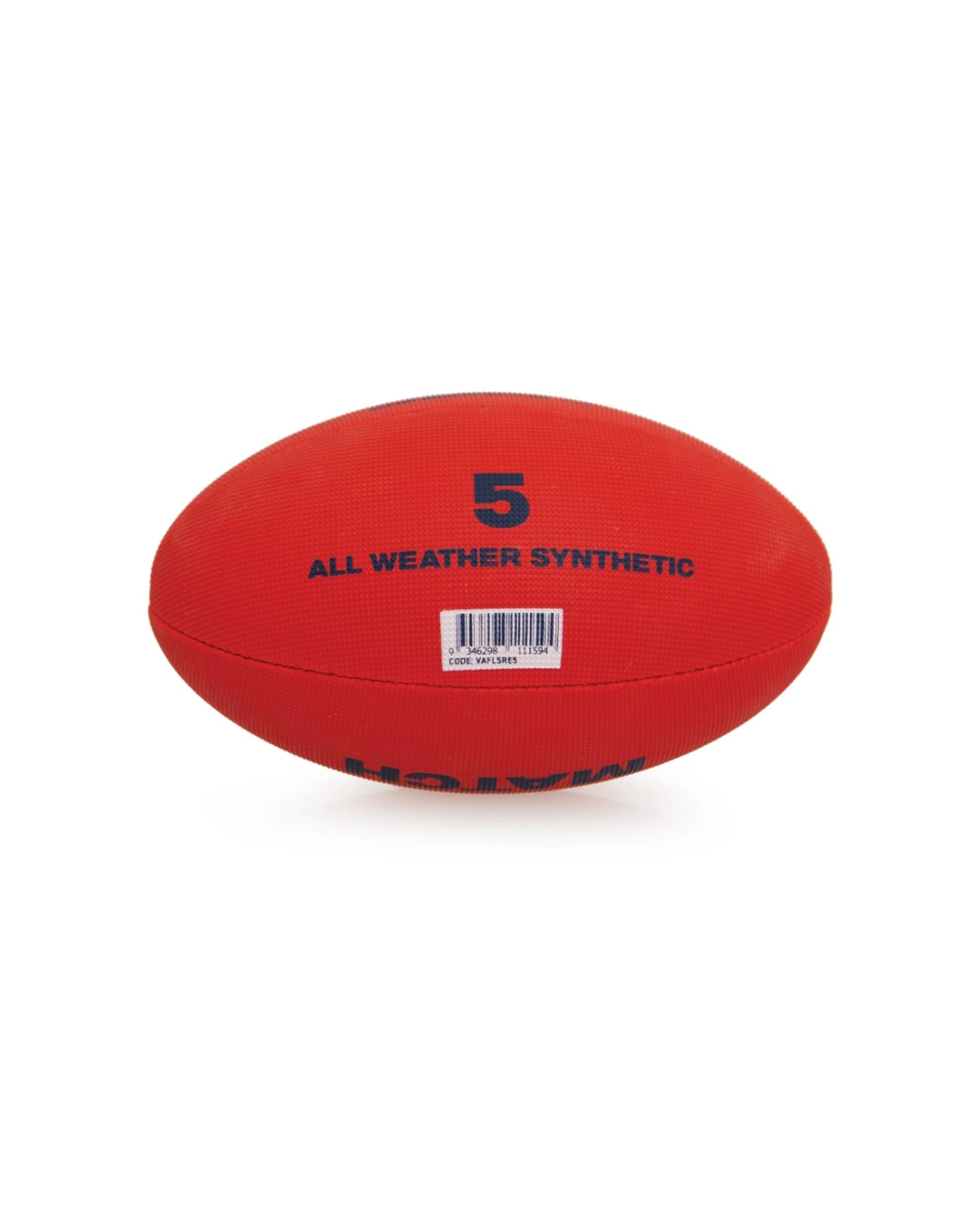 4 Victor Sports Synthetic Football Durable AFL Ball Size 5 Hand-Stitched - Red, 4 of 4