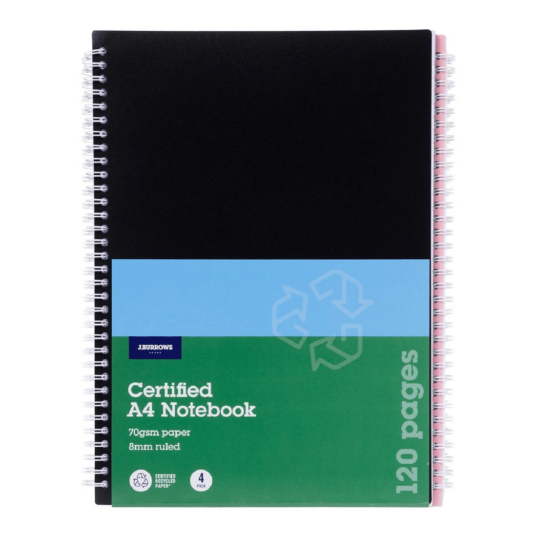 2 J.Burrows A4 PP Notebook 120 Page 4 Pack, 2 of 3