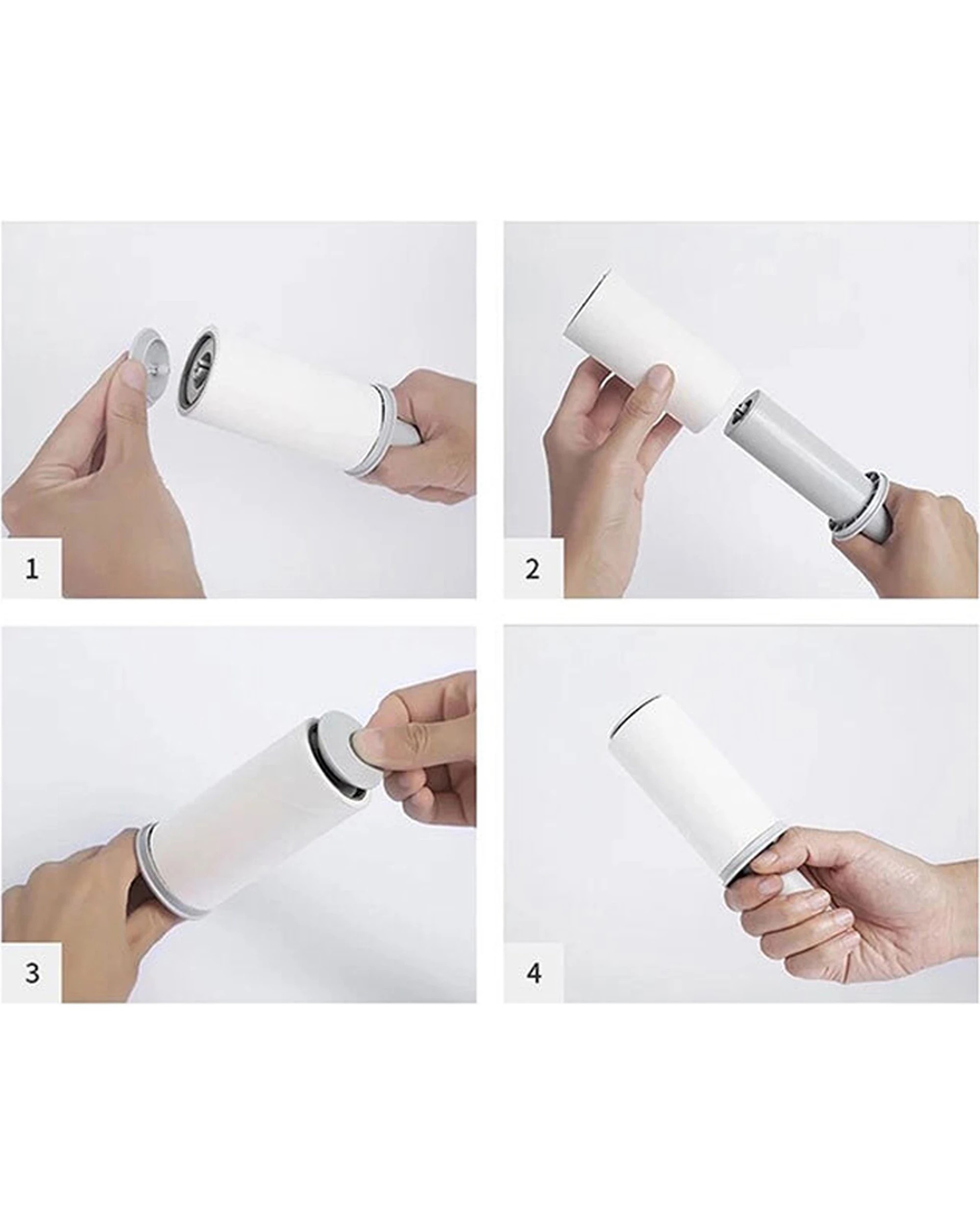 4 Petkit Retractable Storage Lint Roller Pet Hair Remover 60 Tears Per Roll - White, 4 of 7