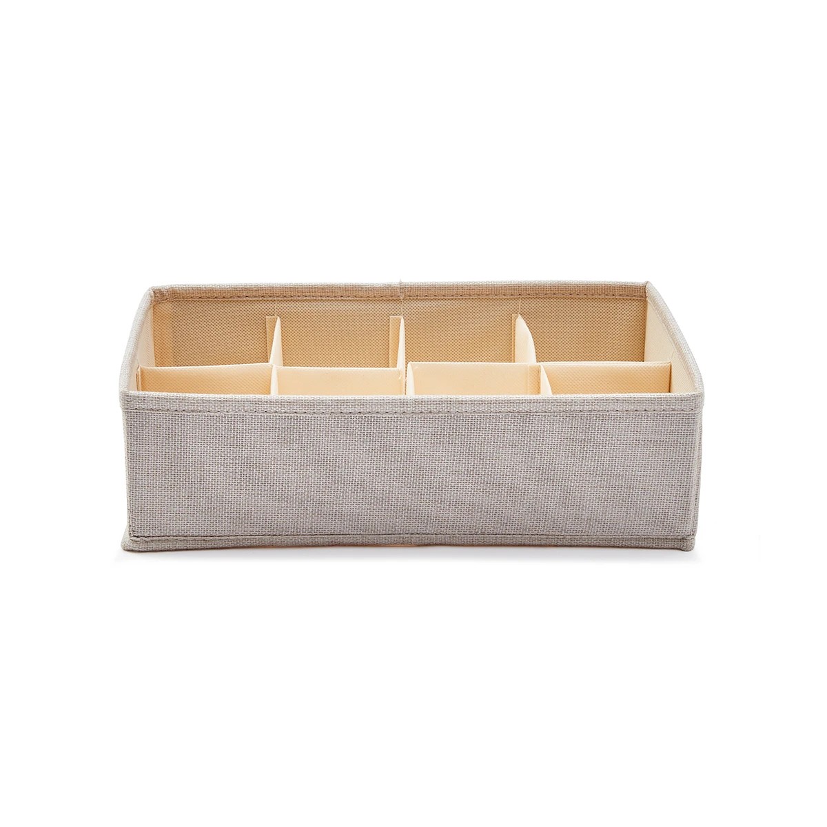 3 Linen Look Adjustable Drawer Organiser - Beige, 3 of 8