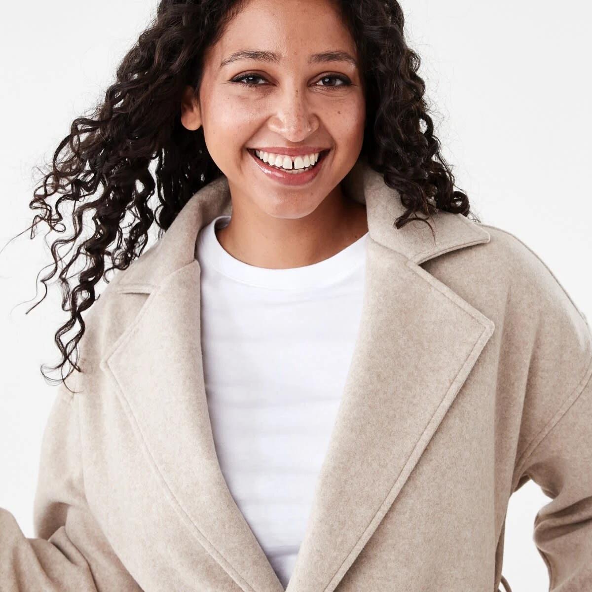 5 Oversized Coat with Belt Loml Marle, 5 of 9