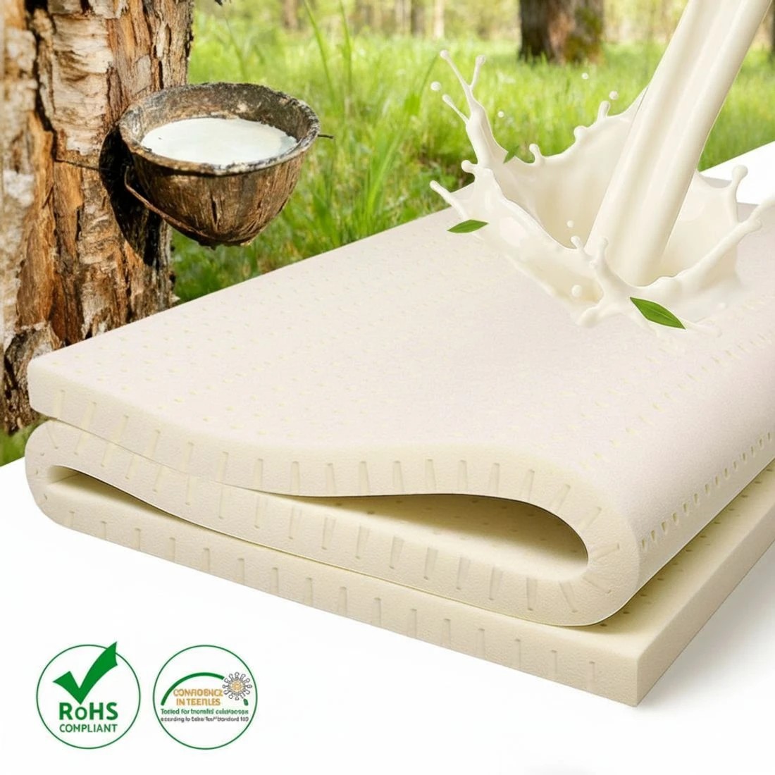 6 Giselle Bedding Latex Mattress Topper 5cm Double - Double Bed - Beige, 6 of 8