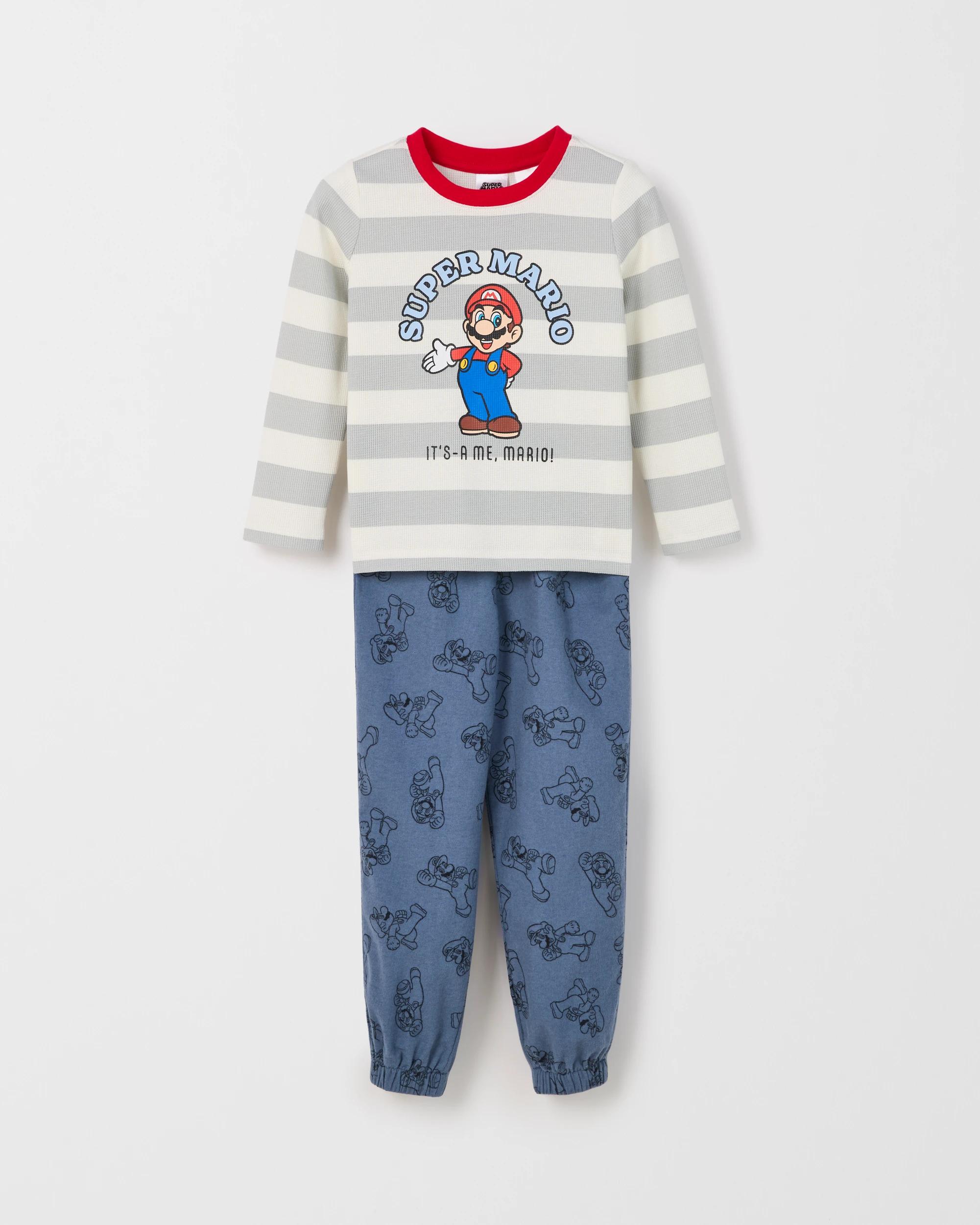 5 Super Mario Australian Cotton Younger Boys Knit/Flannel Pyjama Set MARIO, 5 of 8
