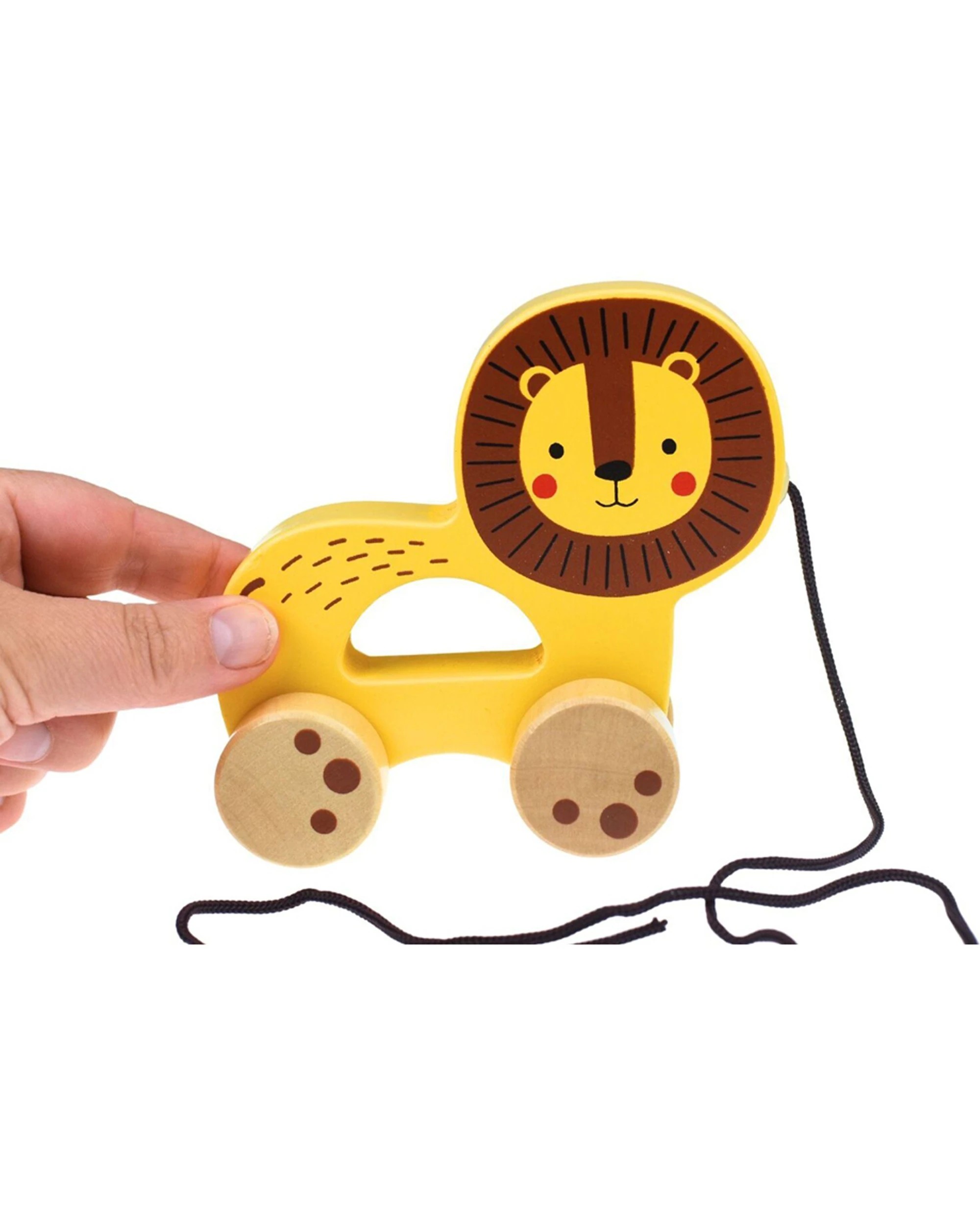 4 Tooky Toy My Forest Friends Wooden Pull Along Lion Kids Educational Play - Multi, 4 of 5