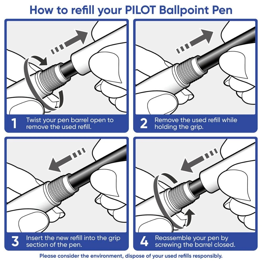 5 PILOT RFNS-GG-F-B Ballpoint Refill 0.7mm Black, 5 of 6