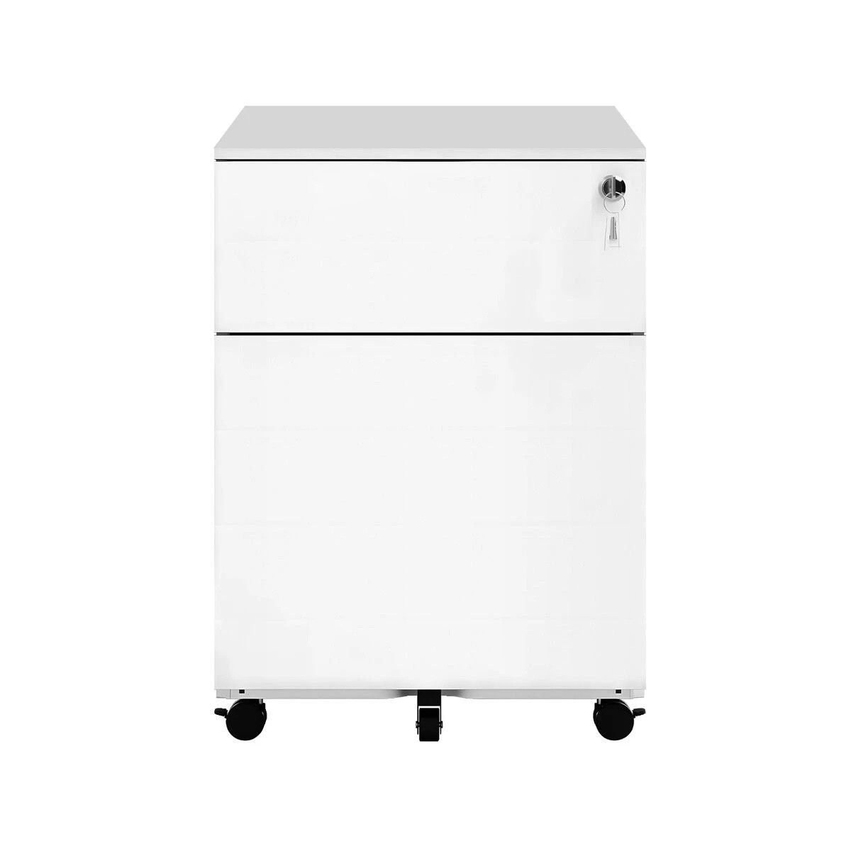 1 Ausway 2 Drawer Steel File Cabinet Metal Under Desk, 1 of 5
