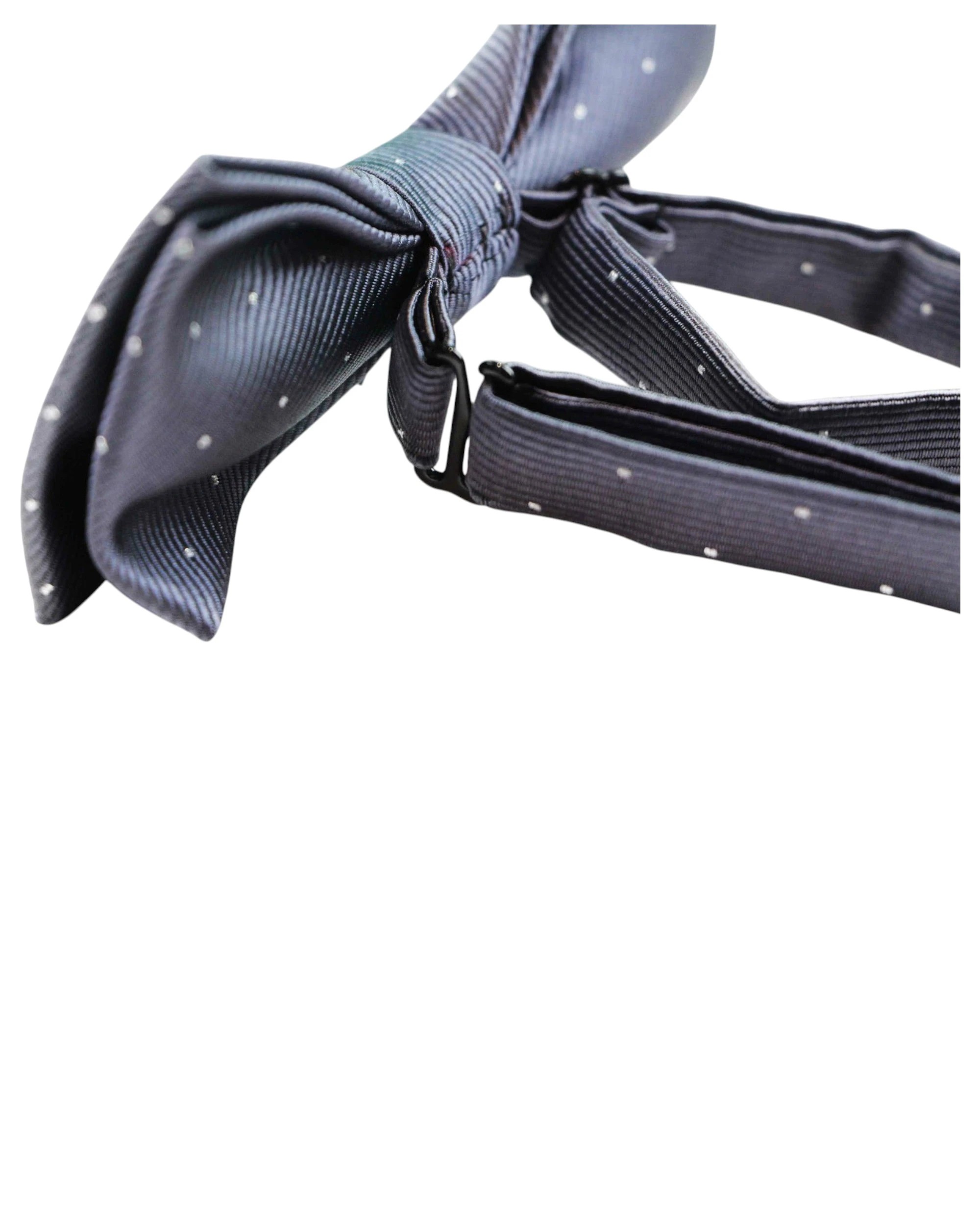 3 Zasel Mens Dark Grey With Silver Stars Matching Bow Tie & Pocket Square Set - Multi, 3 of 4
