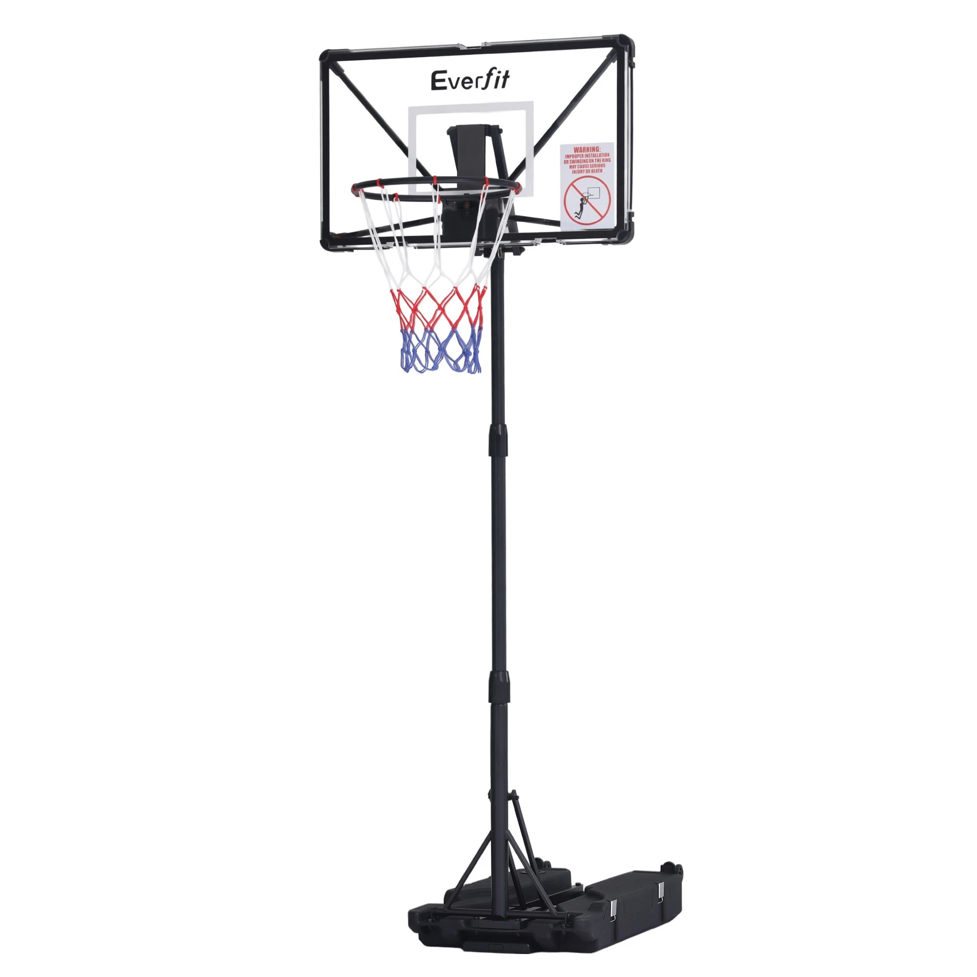 1 Everfit Portable Basketball Hoop System Adjustable Full Foldable Stand 2.07m - Black, 1 of 10