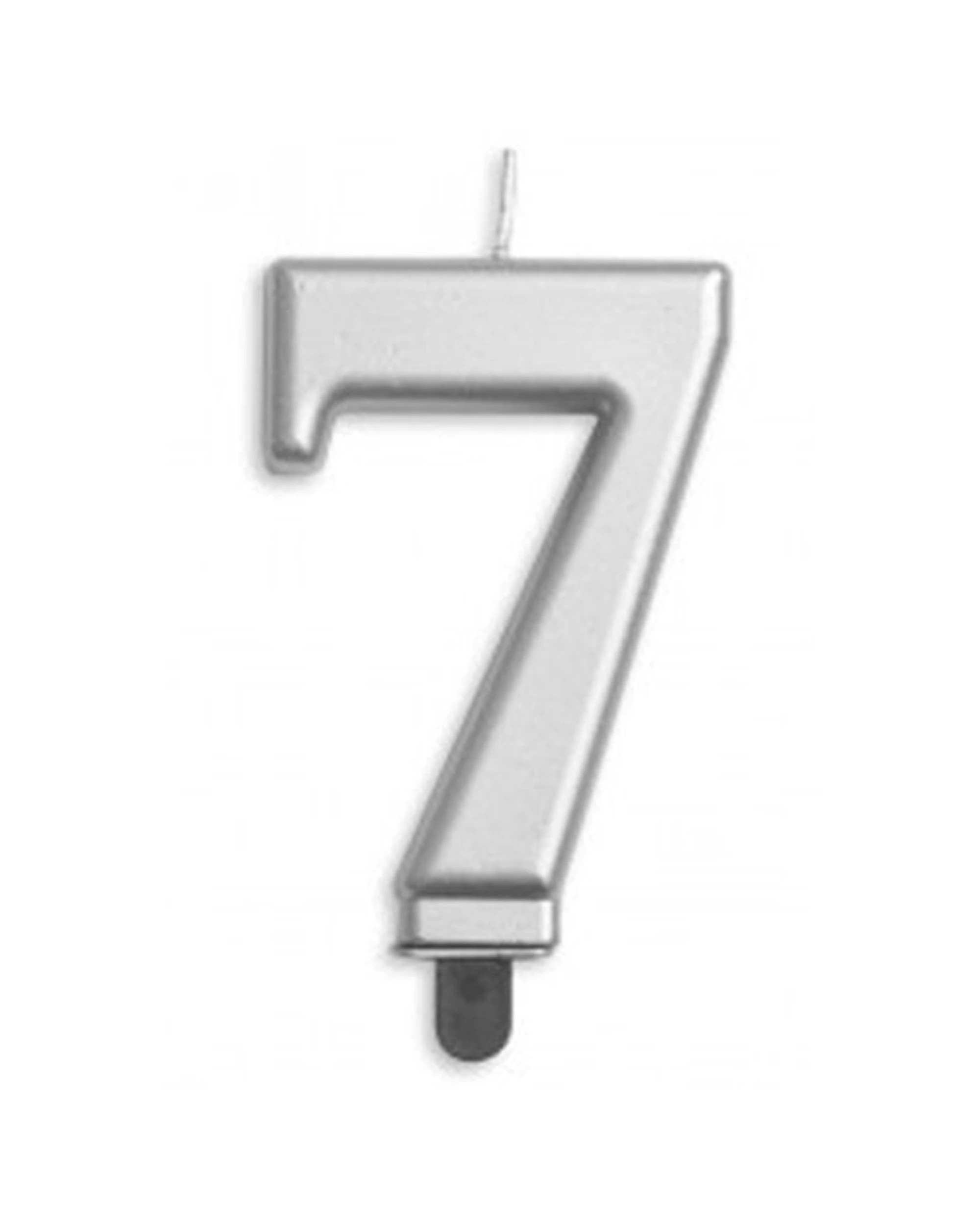 1 Alpen Candle Numeral Jumbo Number 7 Party Decoration - Silver, 1 of 1