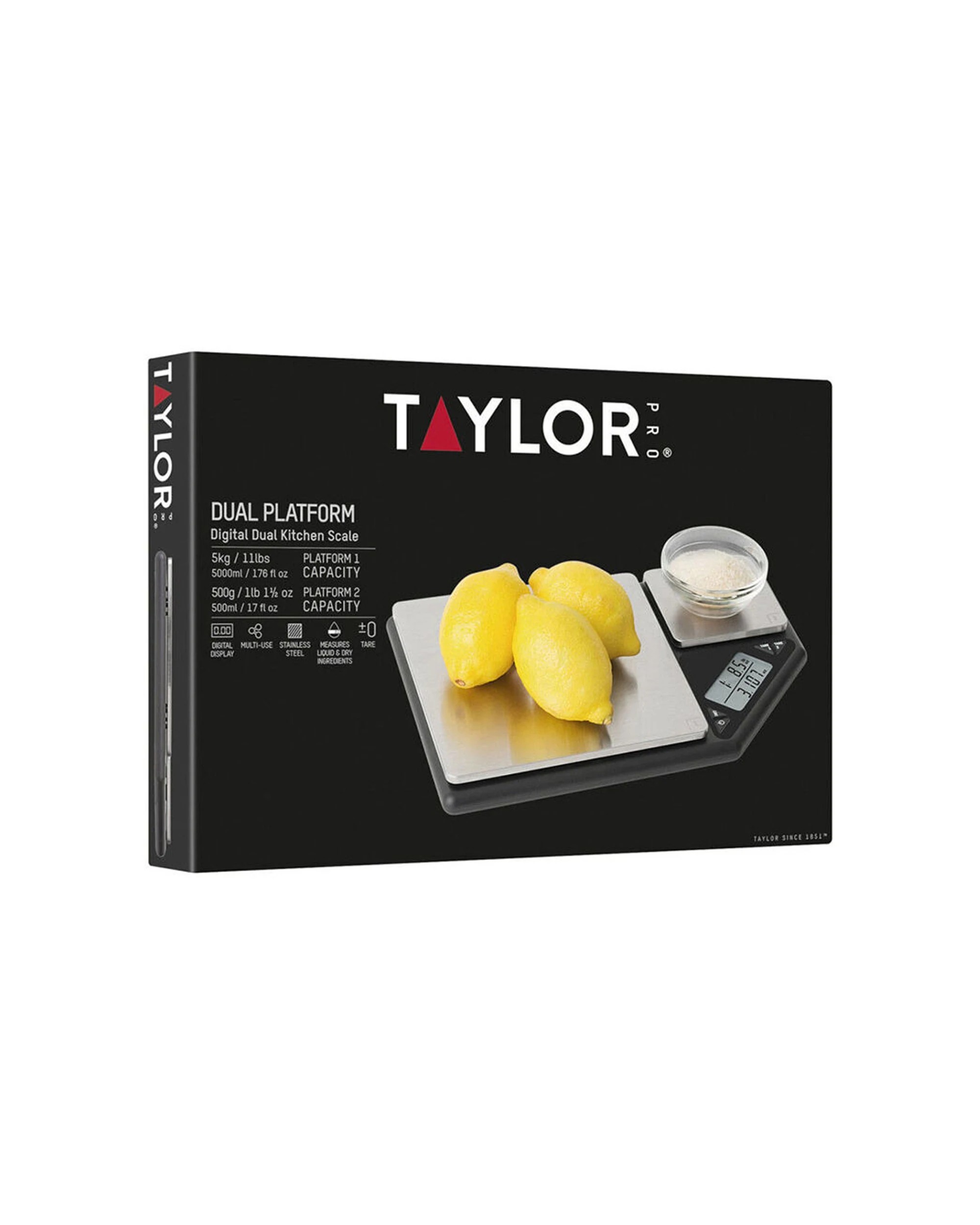 2 Taylor Pro Plastic Dual Platform Digital Kitchen Scale 5kg/500g - Multi, 2 of 6