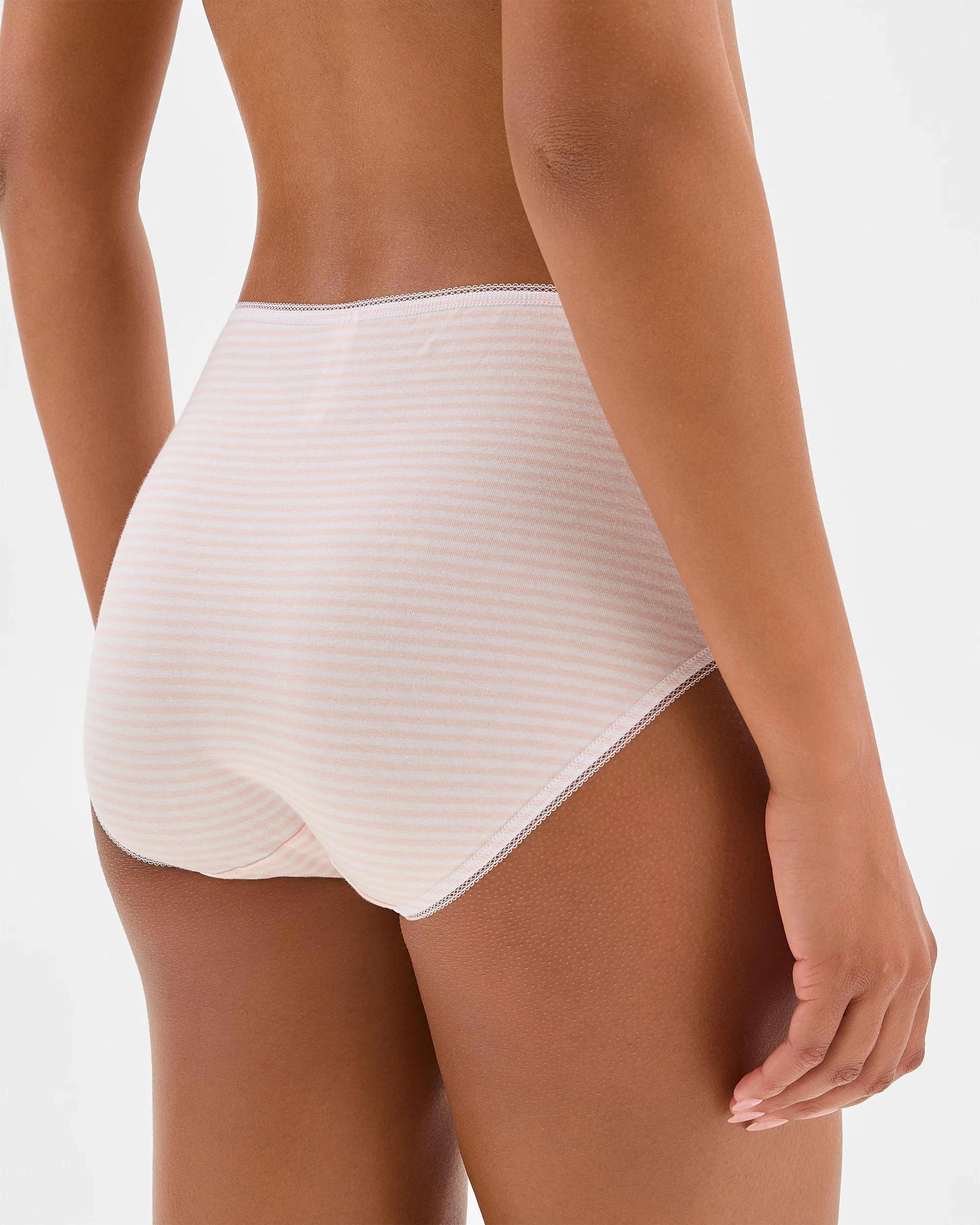 4 Target Women's Cotton/Elastane Bikini Briefs 5 Pack PINK/STRIPES/POKA DOTS/BLUE/GREY MARLE, 4 of 5