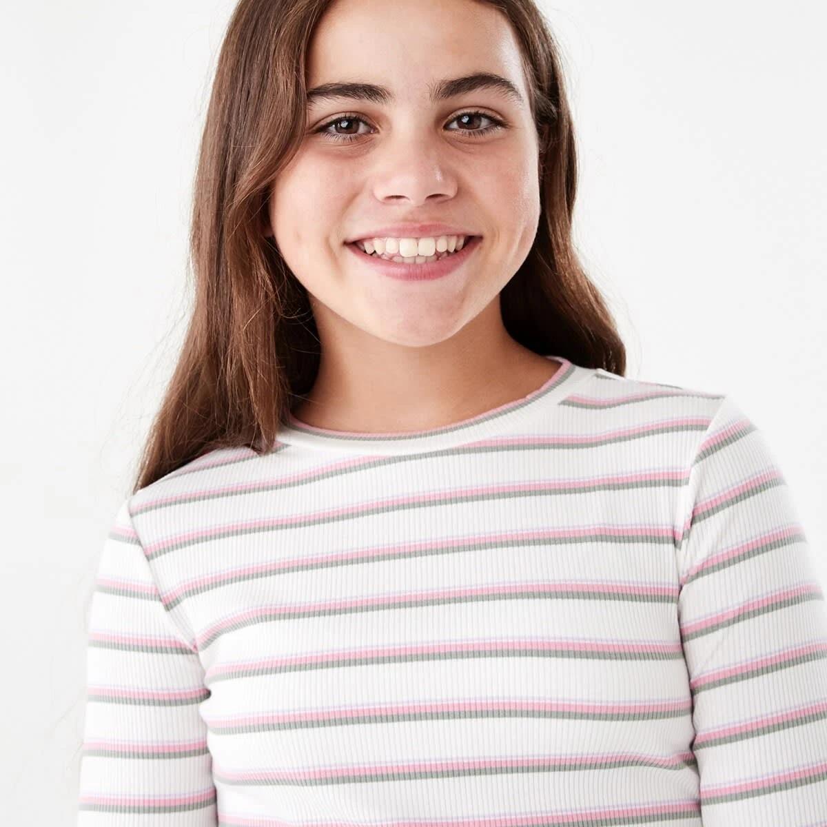 3 Long Sleeve Rib Top Stripe, 3 of 8