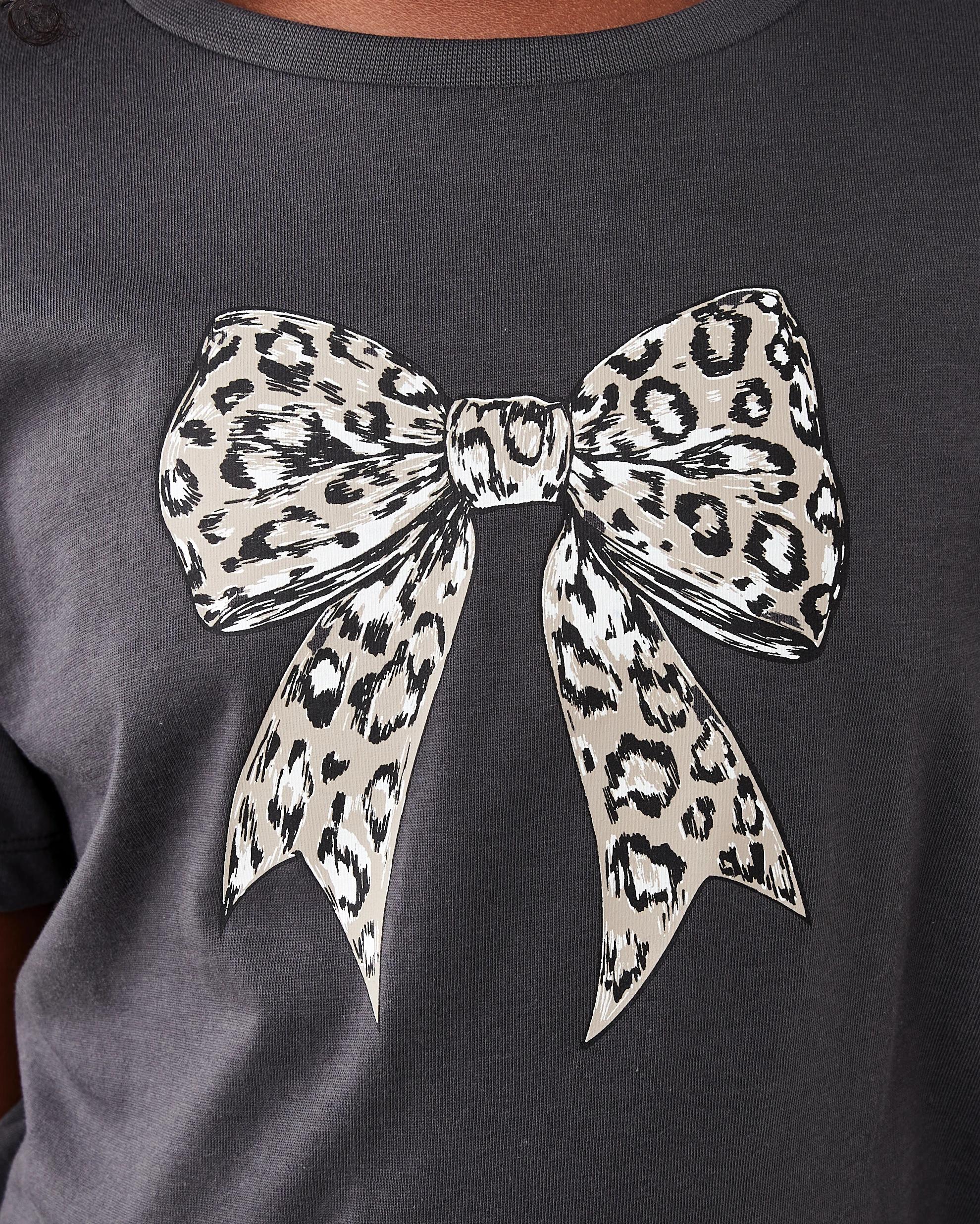 5 Short Sleeve Print T-shirt Gry Bow, 5 of 7