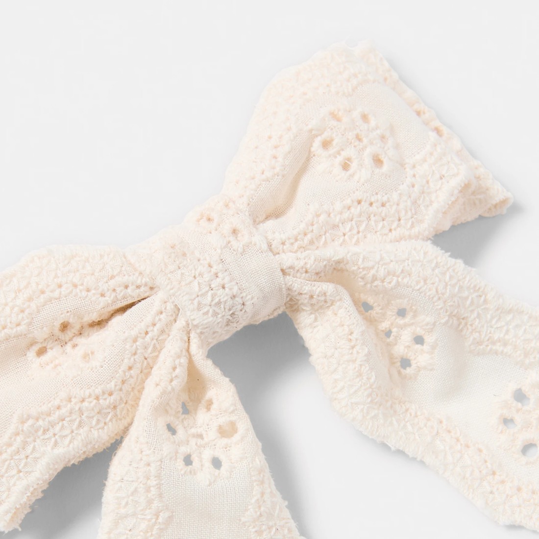 4 White Broderie Bow Hair Clip, 4 of 5