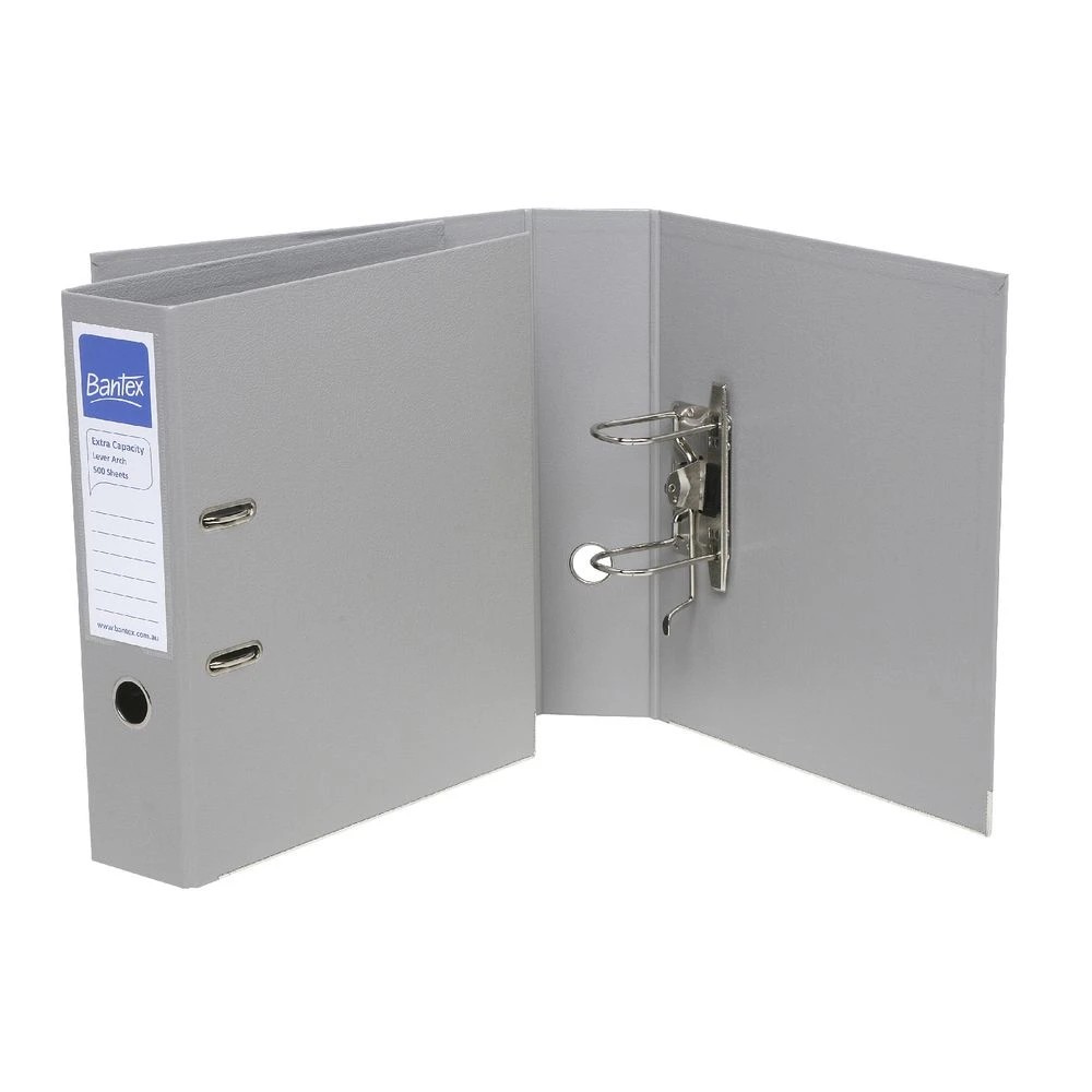 2 Bantex A4 Extra Capacity 2 Ring Lever Arch Folder Grey, 2 of 4