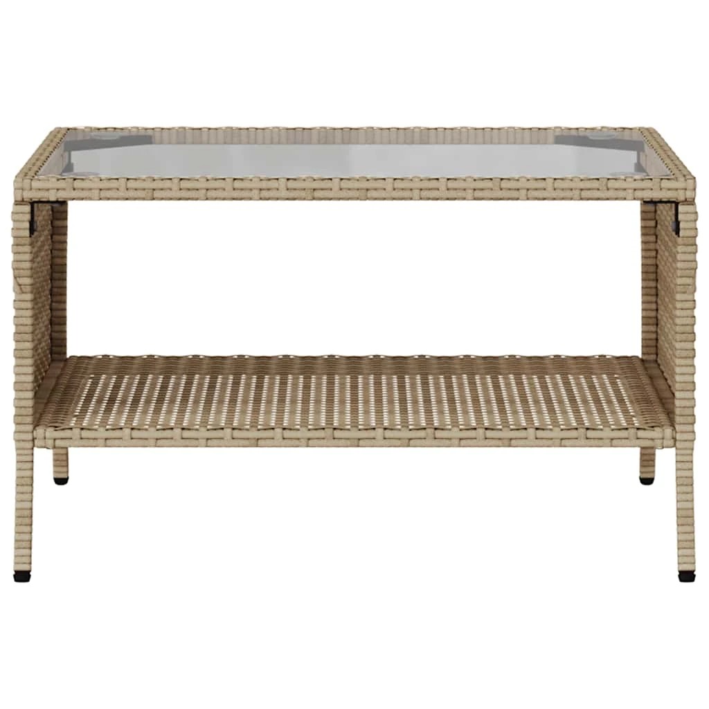 7 Vidaxl Garden Sofa 2-seater With Cushions&table Beige Poly Rattan, 7 of 9