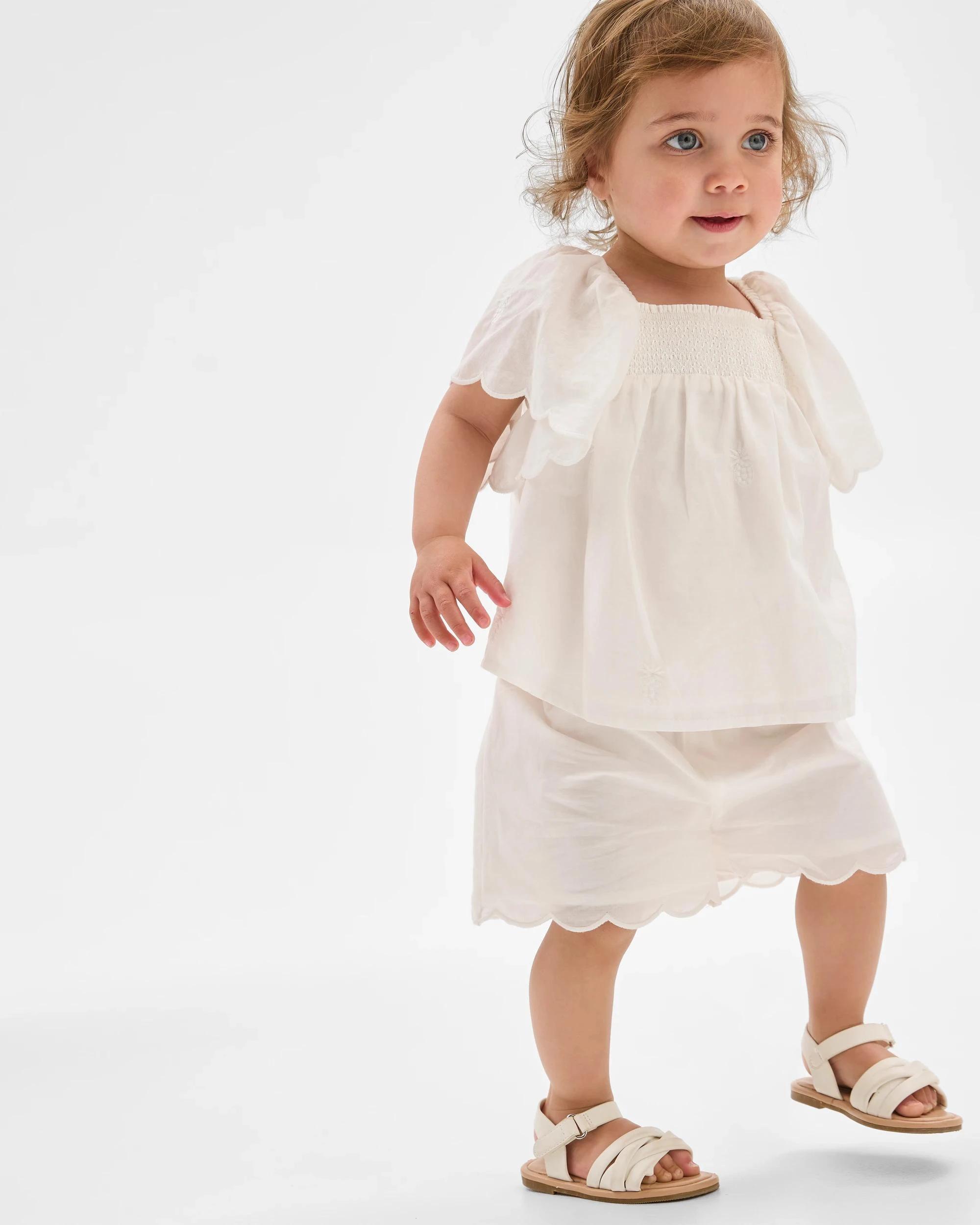 1 Target Baby Organic Cotton Baby Embroidered Woven Top and Short 2 Piece Set PINEAPPLE, 1 of 6