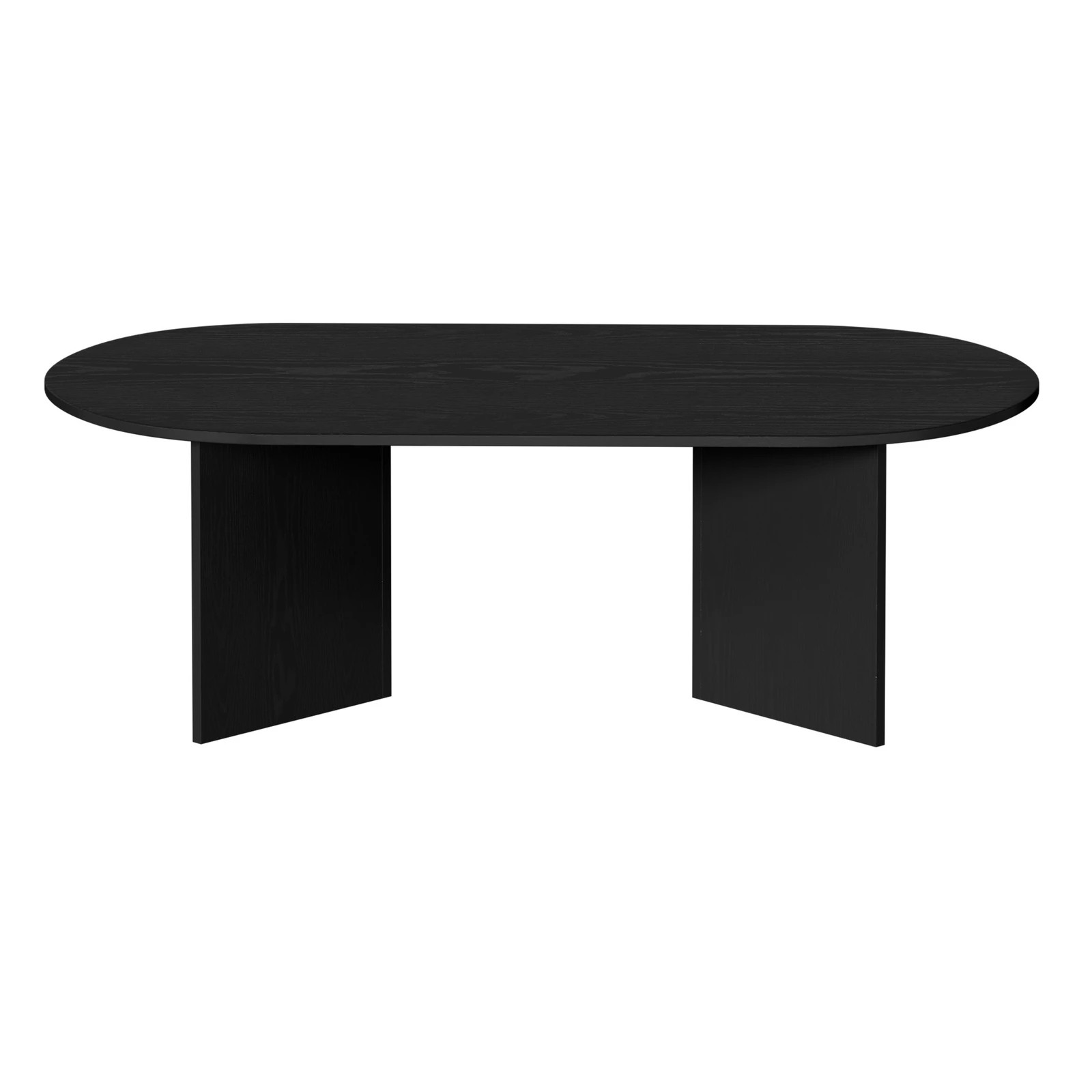 6 Oikiture Coffee Table Sofa End Table Oval Side Cafe Desk Timber - Black, 6 of 9