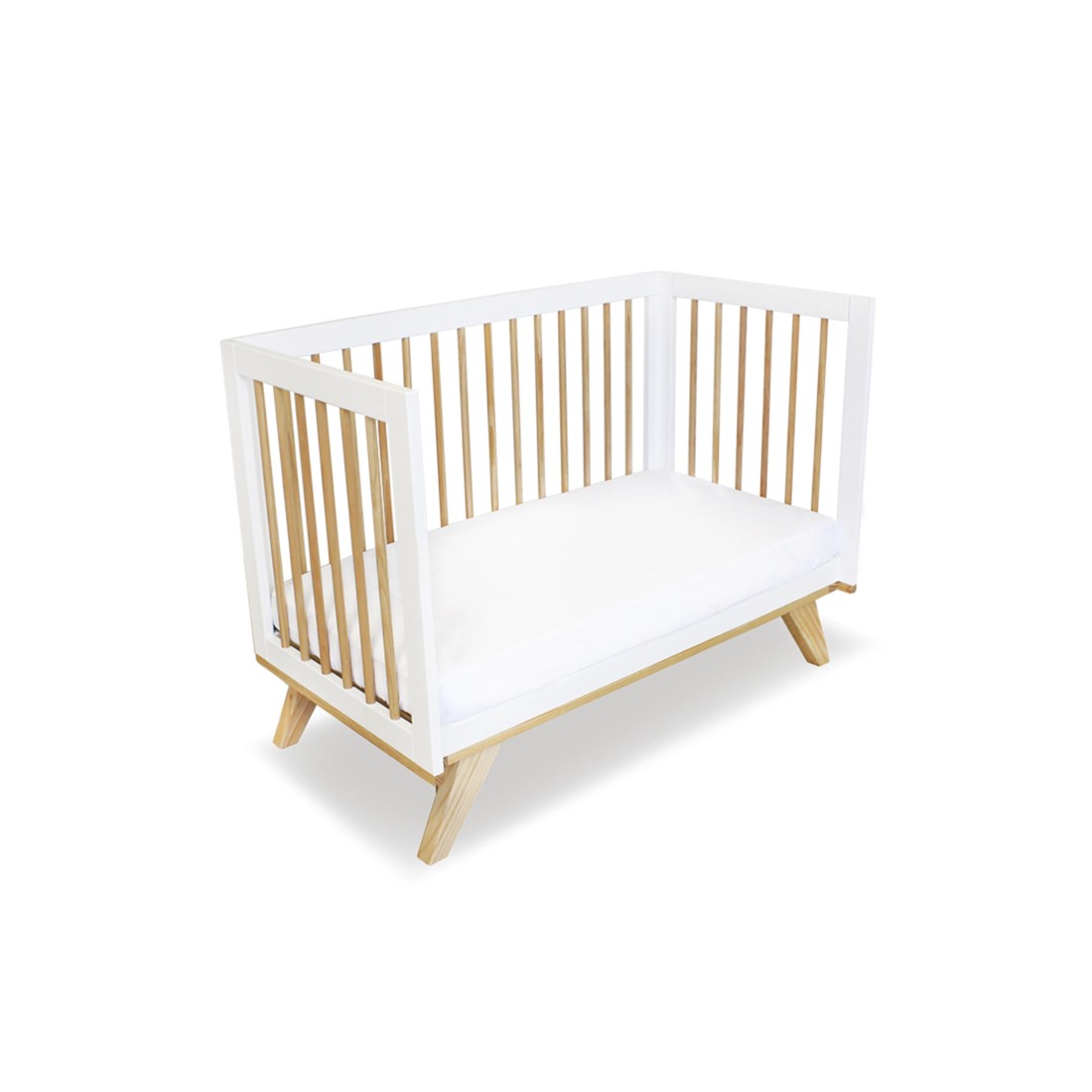 6 Babyhood Aurora Compact Cot - White/Natural, 6 of 6