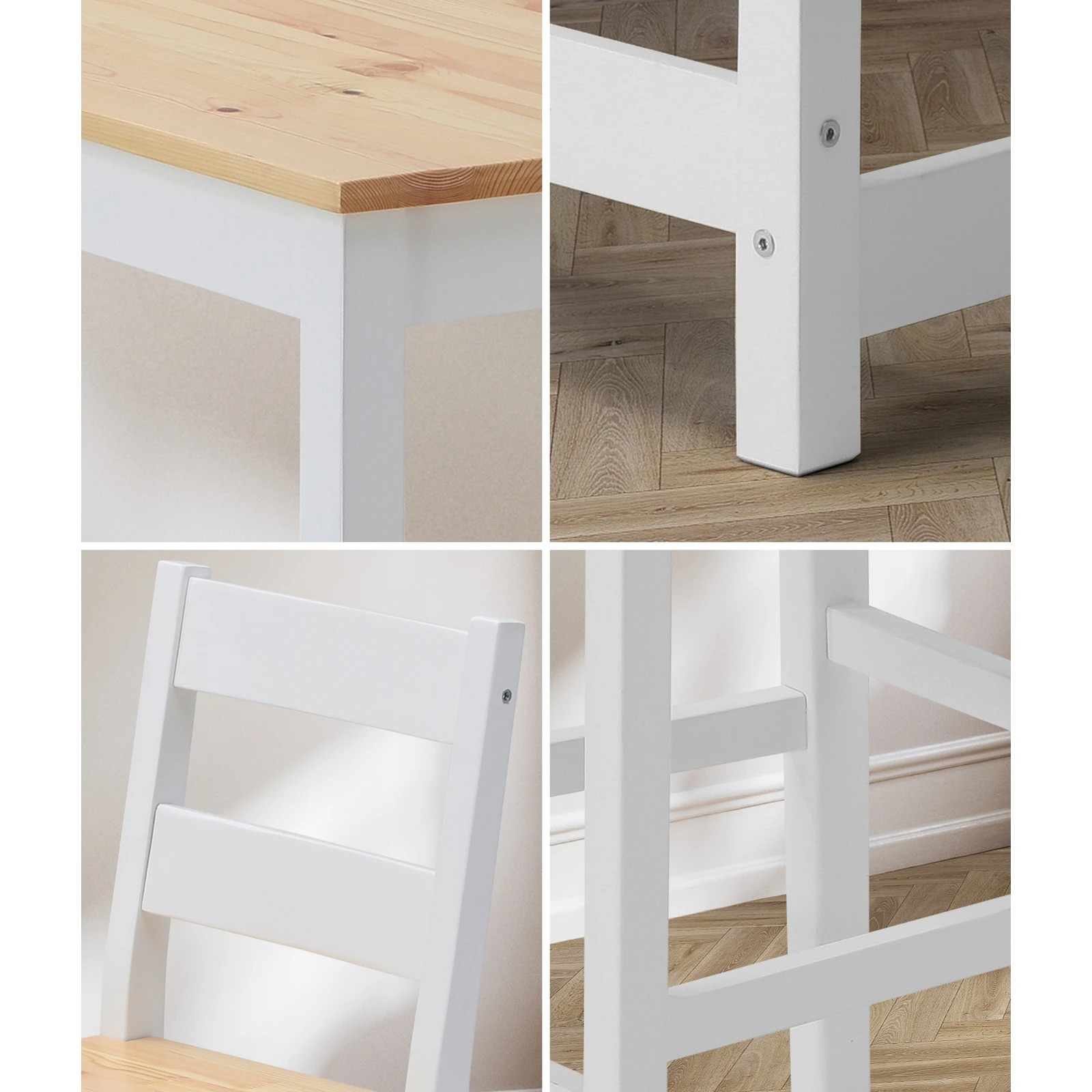 4 Oikiture 3pcs Bar Table Set 2 Stools Chairs Kitchen Dining Breakfast Cafe Tables
 - Multi, 4 of 10