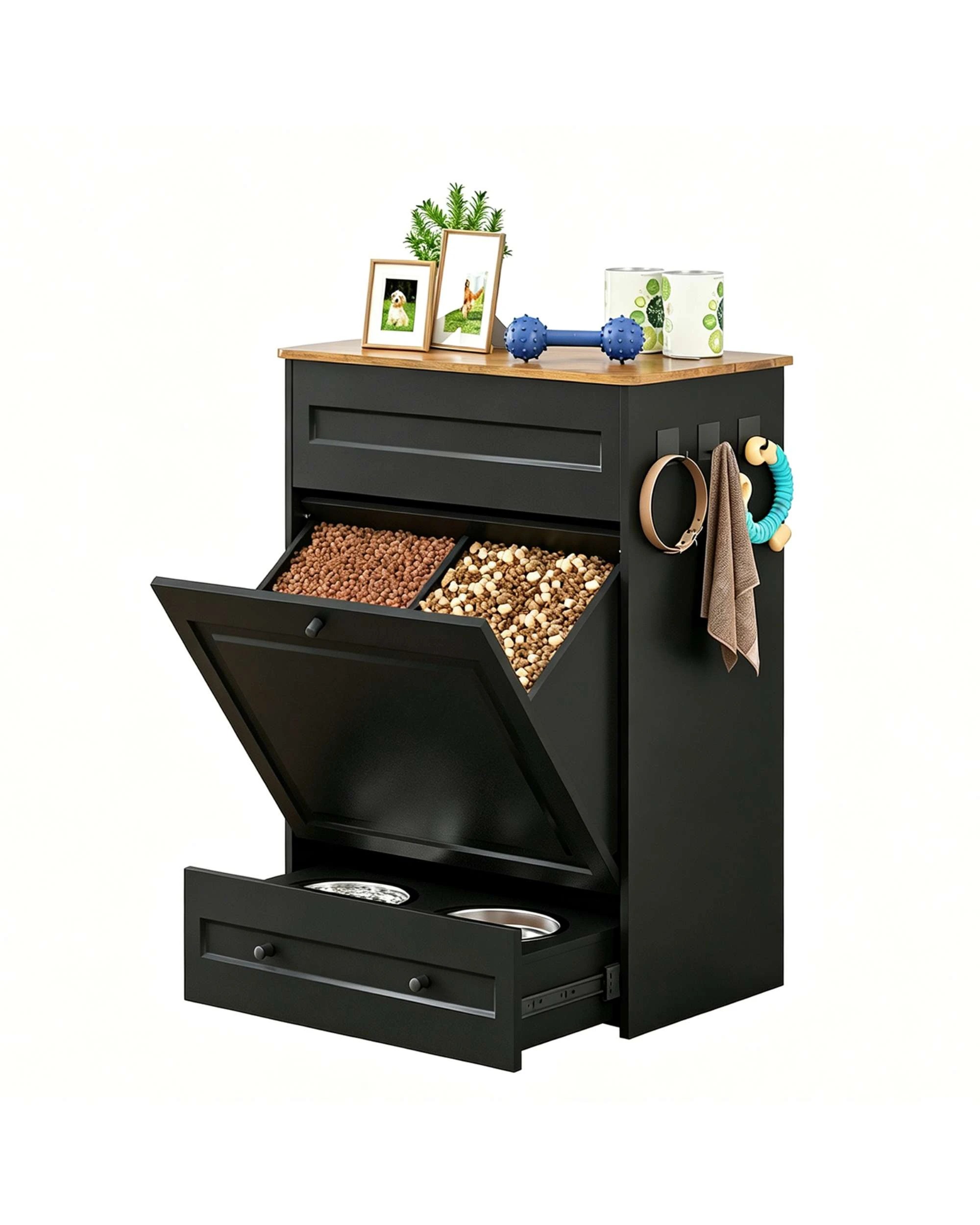 1 Advwin Feeding Station Storage Cabinet Pet Feeder, 1 of 9