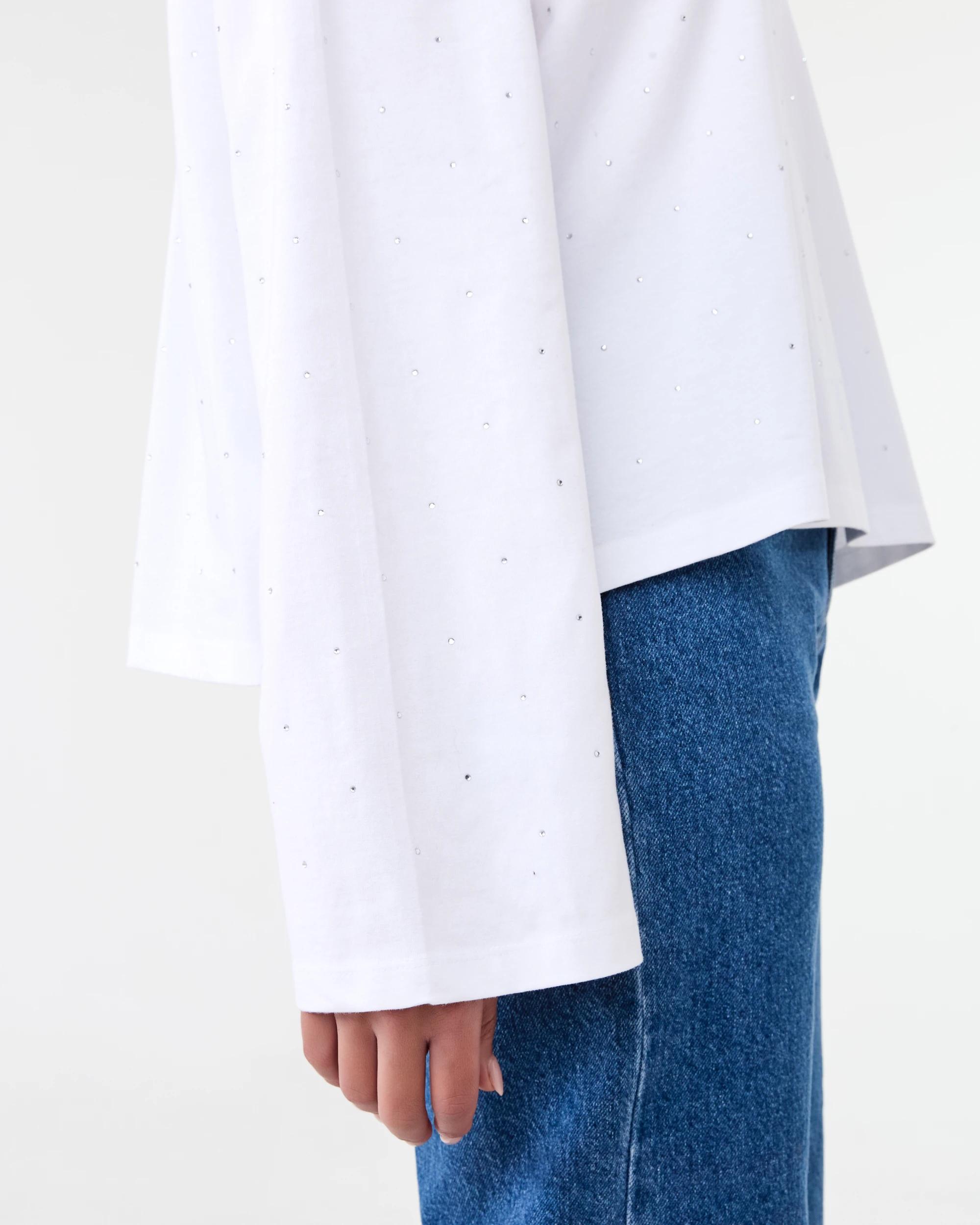 7 Long Sleeve Embellished T-shirt White, 7 of 7
