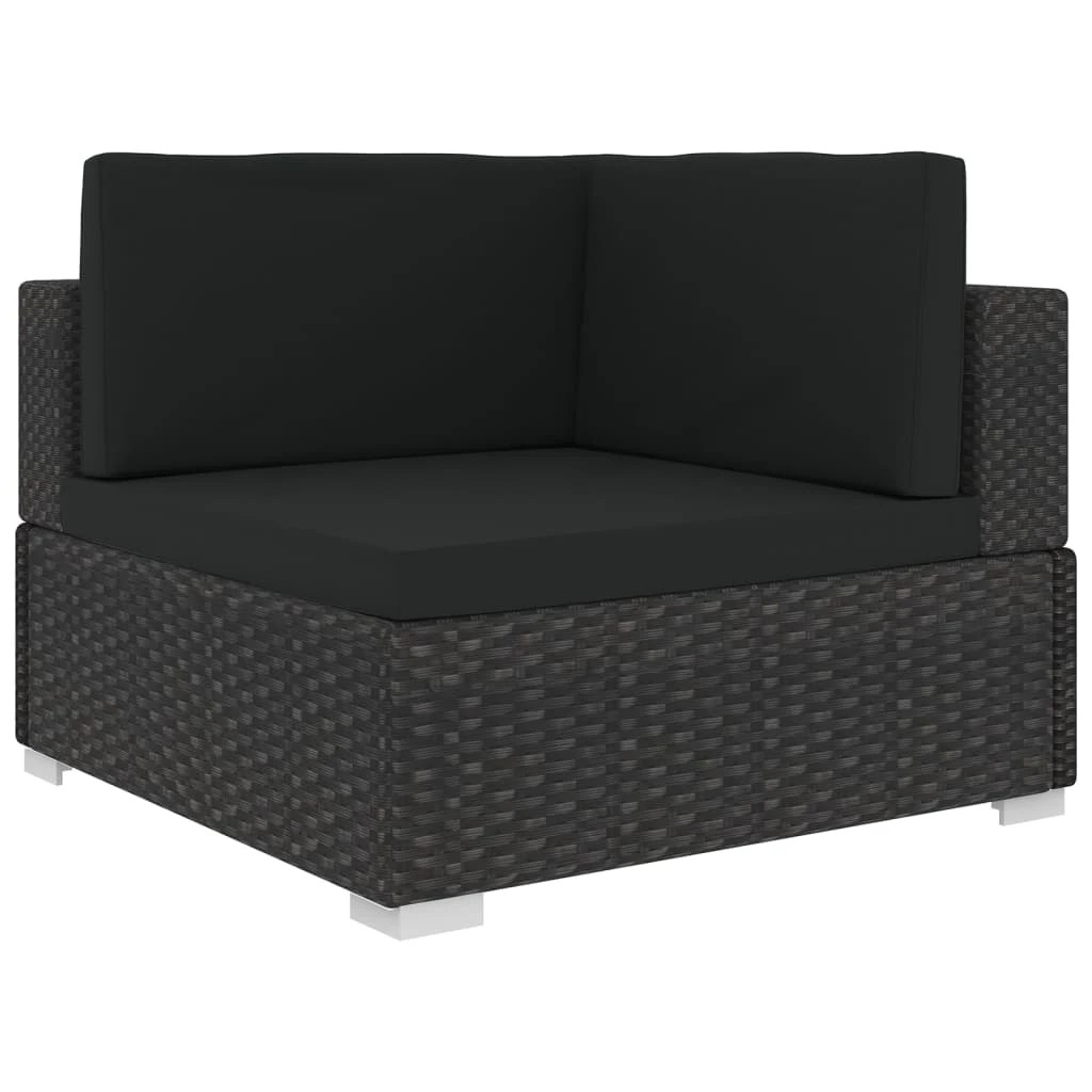 2 vidaXL 5 Piece Garden Lounge Set With Cushions Poly Rattan - Black, 2 of 8