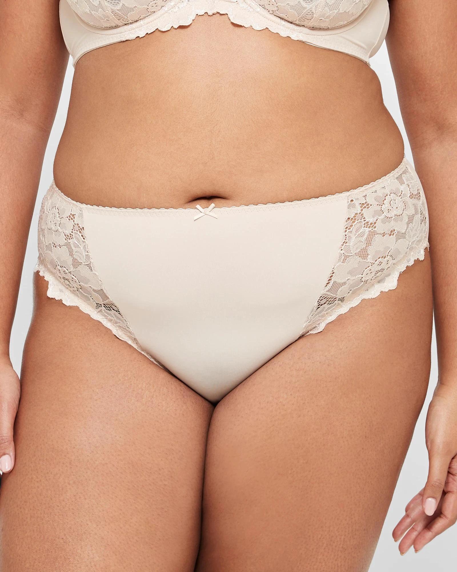 5 Target Woman High Cut Lace Briefs TAUPE, 5 of 6