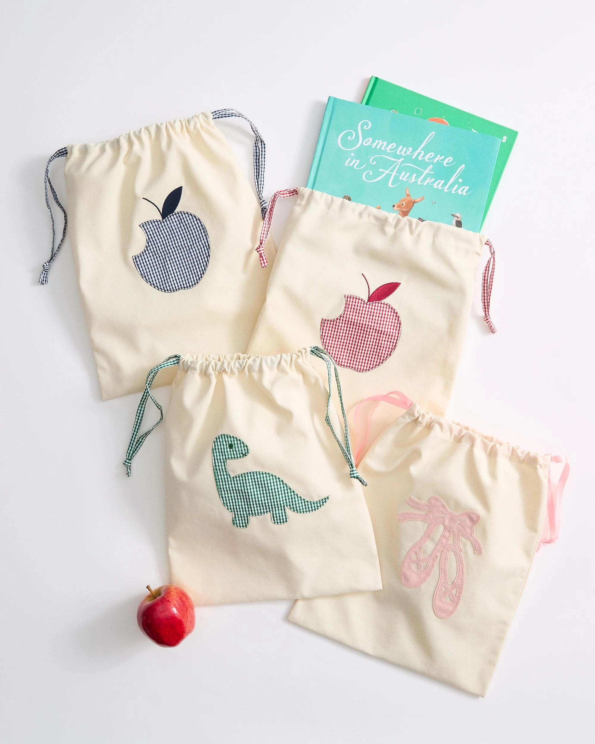 3 Target Kids Kids Back To School Apple Drawstring Bag NEUTRAL/BURGUNDY, 3 of 3