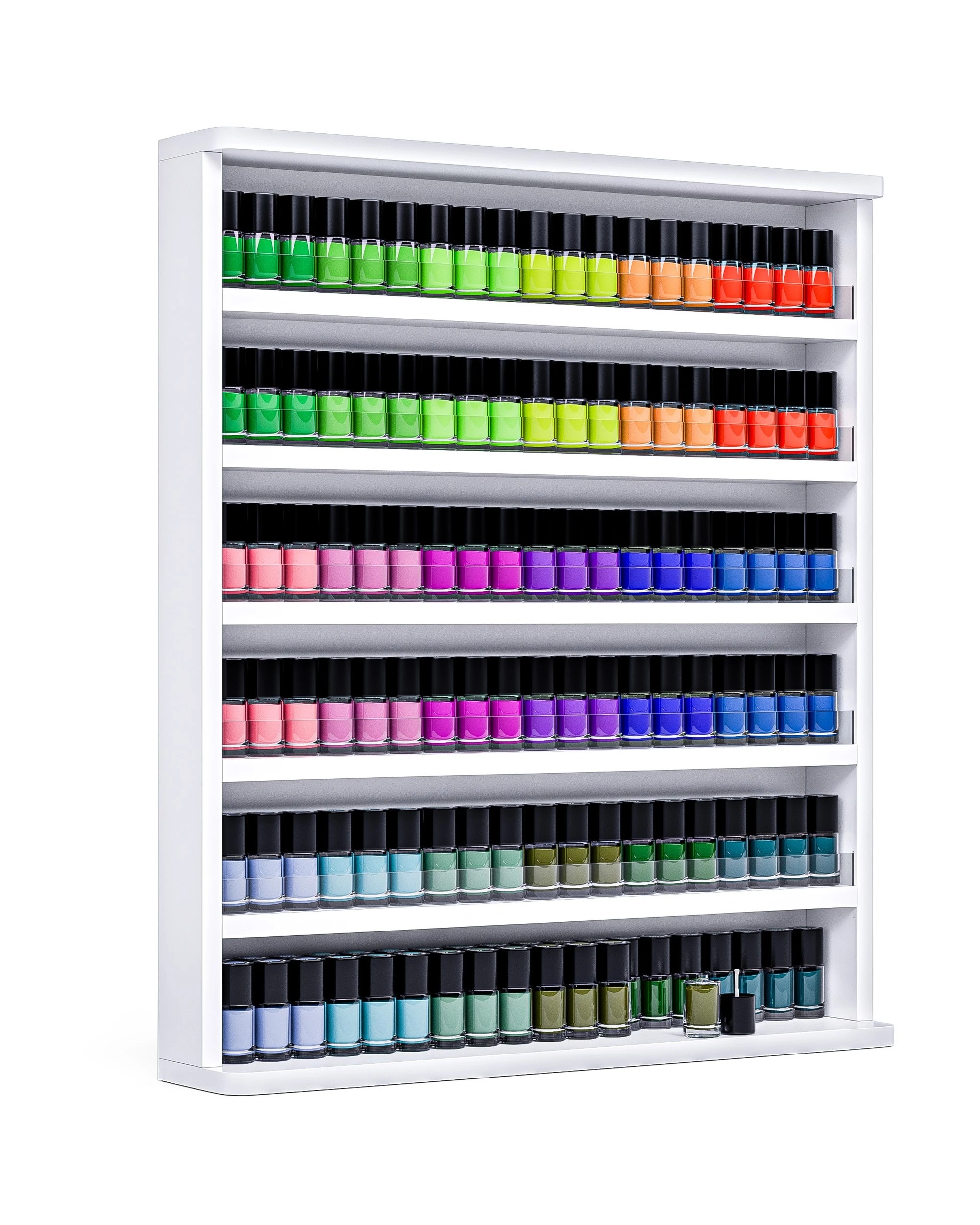 2 Advwin Nail Polish Rack Wall Mounted 6 Layers Display Stand Acrylic Baffle - White, 2 of 6