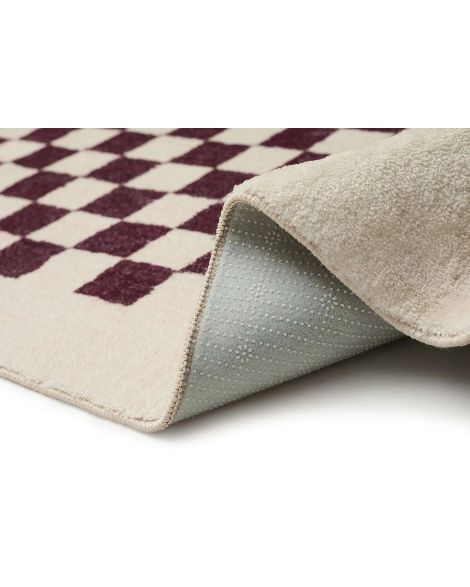 5 Loopsie Hermosa Checkered Washable Rug-400cm x 300cm - Burgundy, 5 of 9