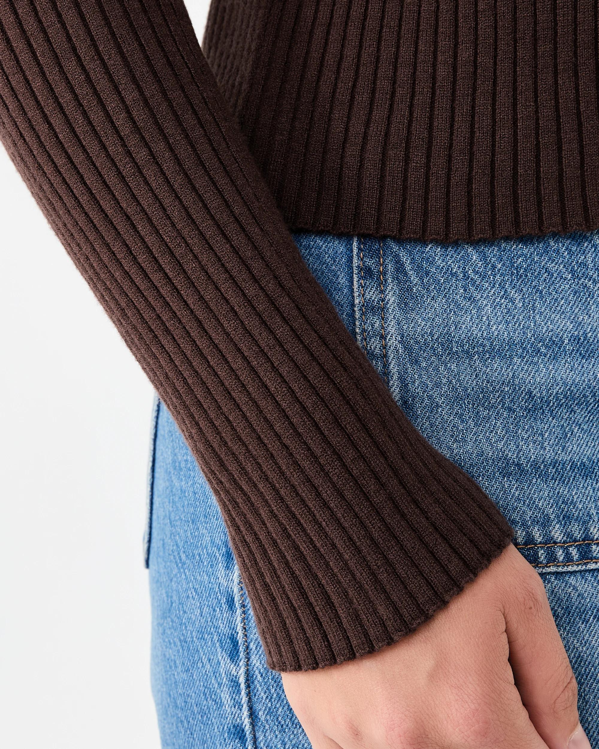 7 Long Sleeve Tipped Polo Top Melt Brown, 7 of 7