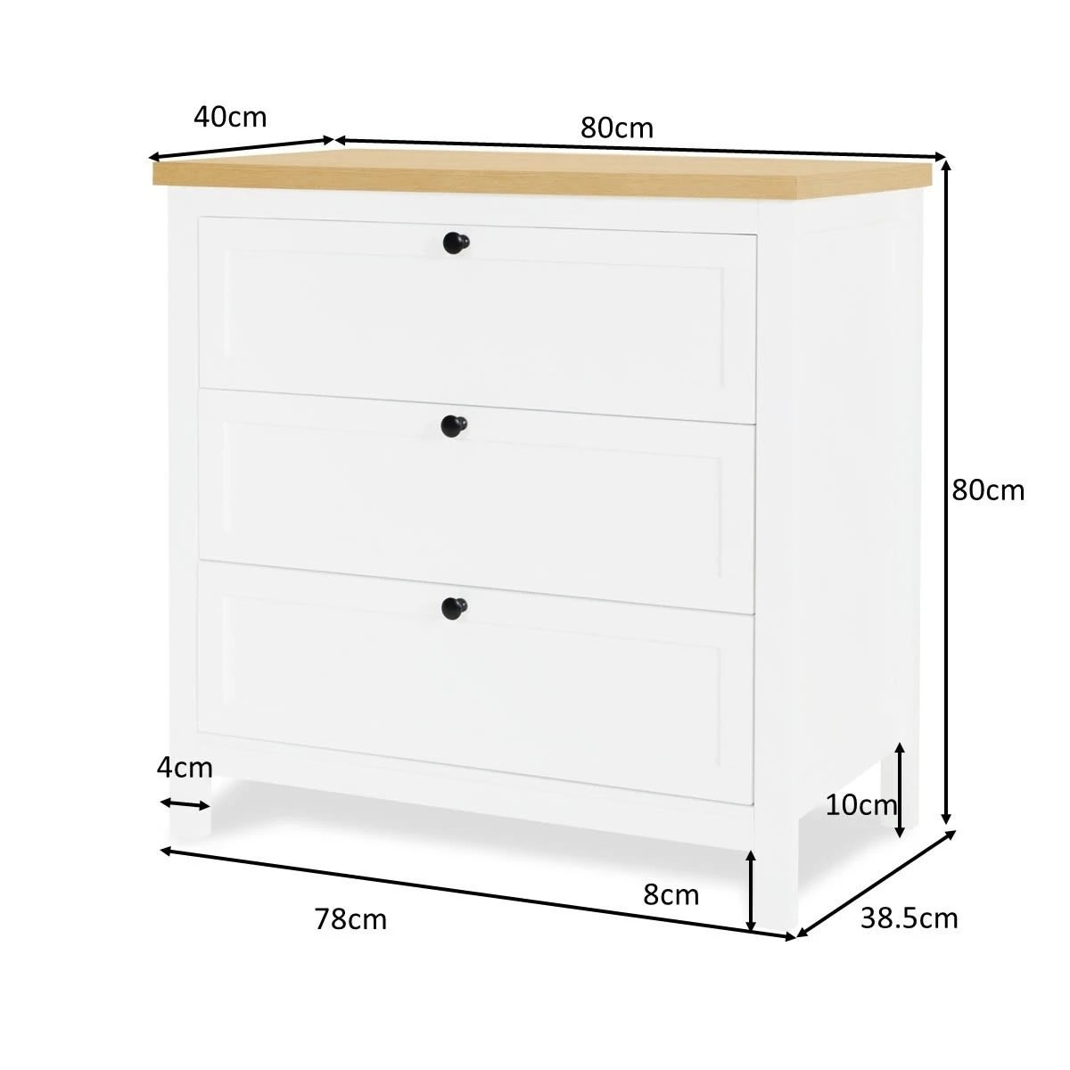 10 Camille 3 Drawer Chest, 10 of 10