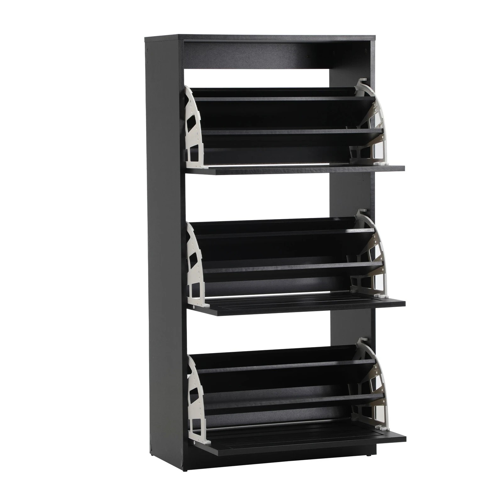 5 Oikiture Shoe Rack Shoes Storage Cabinet Organiser Shelf 3 Doors 45 Pairs
 - Black, 5 of 9