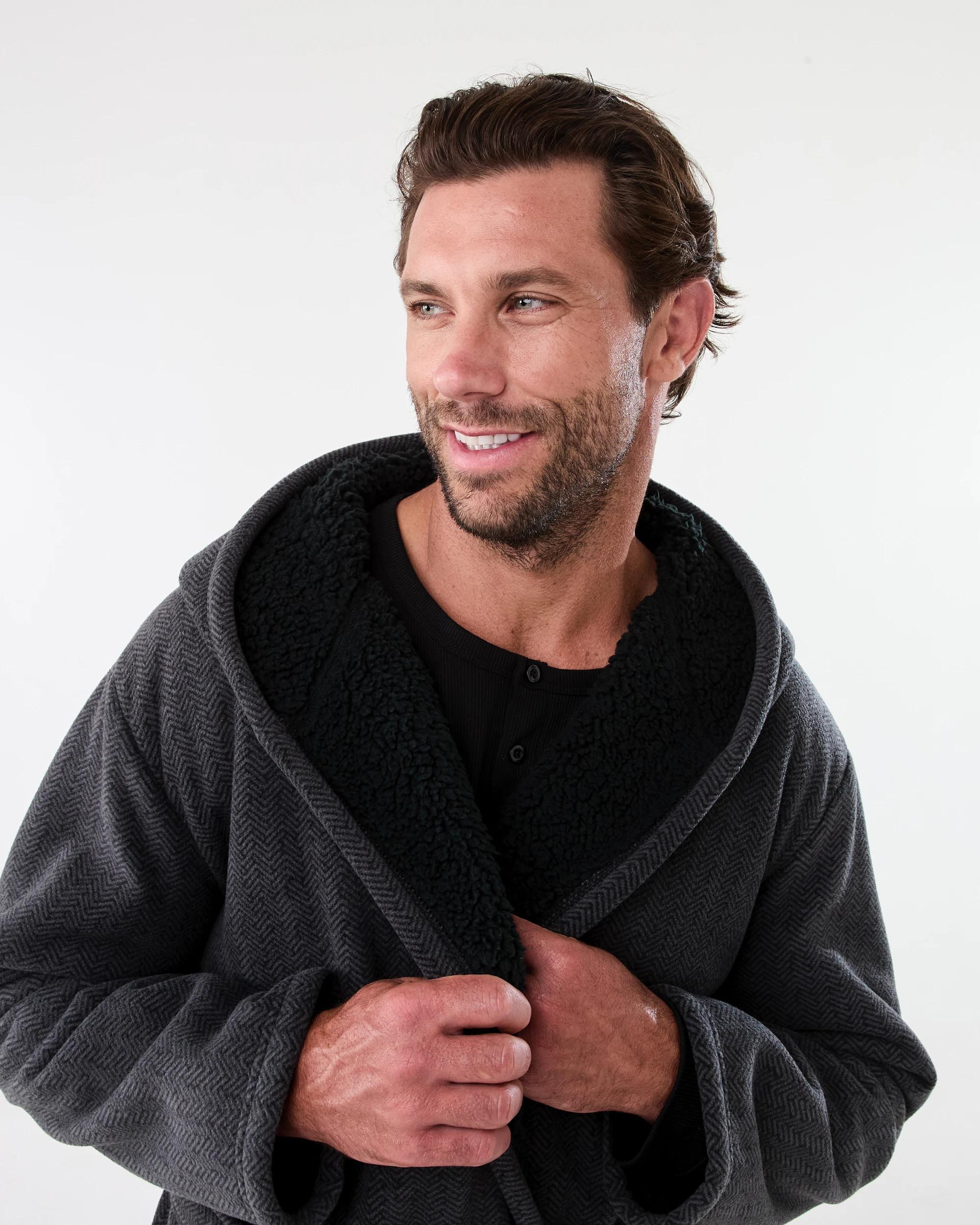 4 Sherpa Lined Gown Hrb Stp, 4 of 8