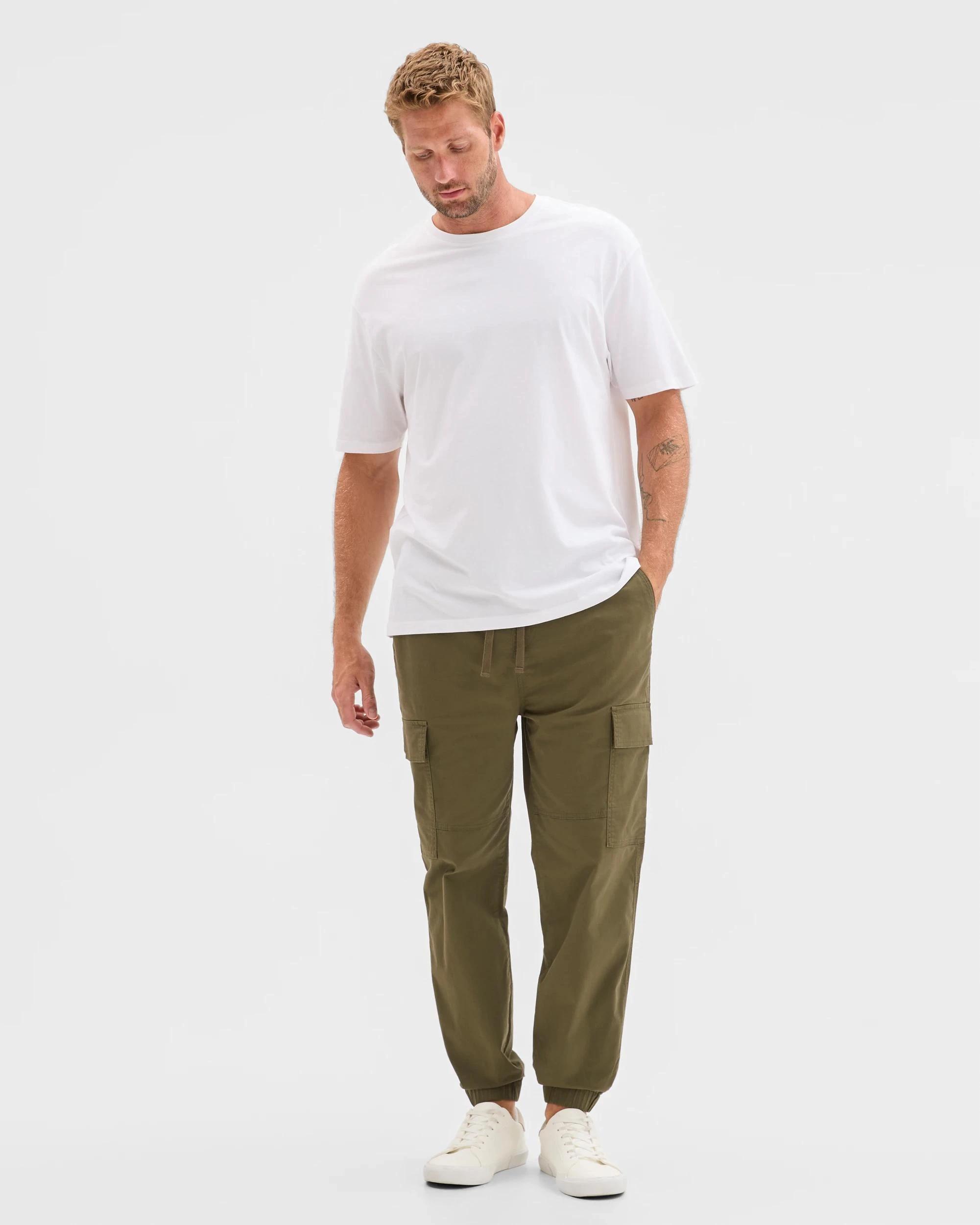 3 Target Man Australian Cotton Cargo Jogger Pants GRAPE LEAF, 3 of 5