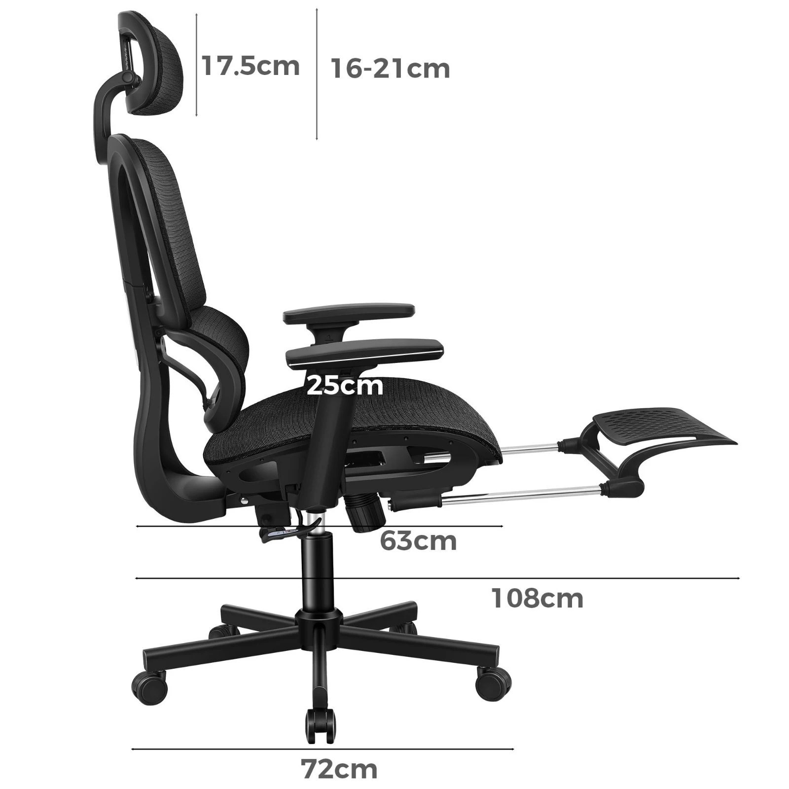 10 Alfordson Ergonomic Office Chair Mesh Executive Seat Work Computer Gaming - Black, 10 of 10