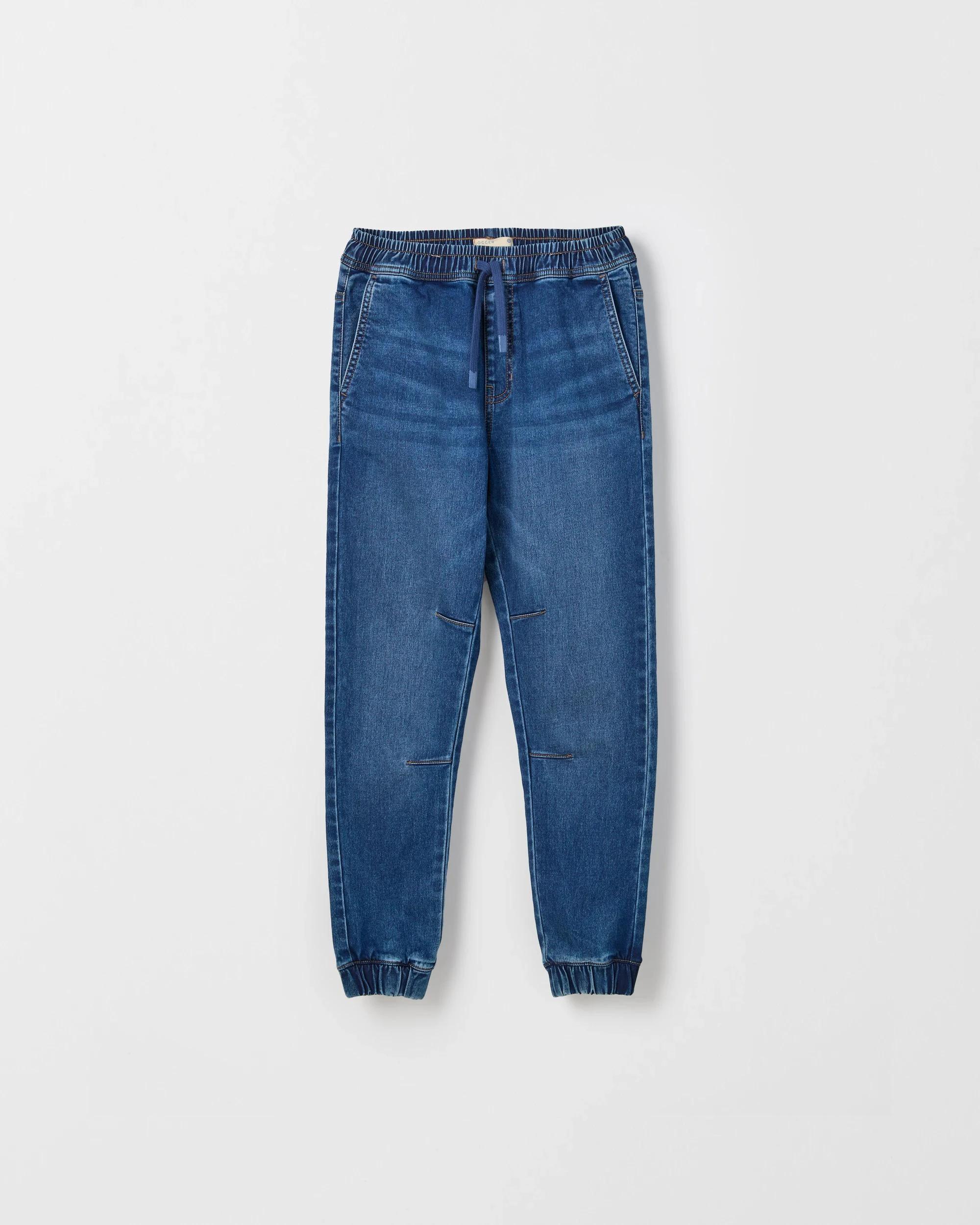 1 Target Kids Elastic Waistband Jogger Denim Jeans MID WASH, 1 of 2