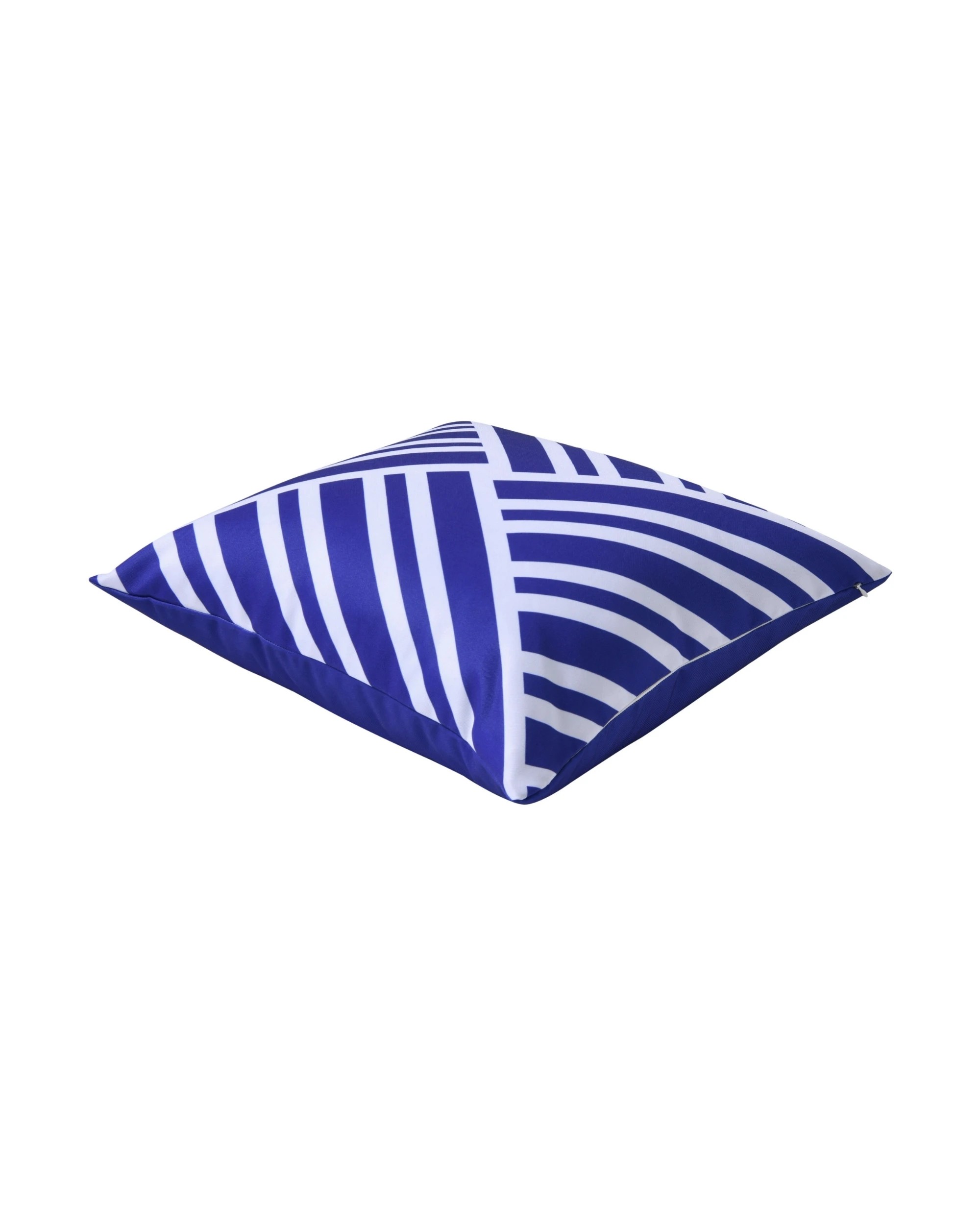 3 Vibes Sol Stripes Printed Outdoor Cushion 50x50cm - Blue, 3 of 8