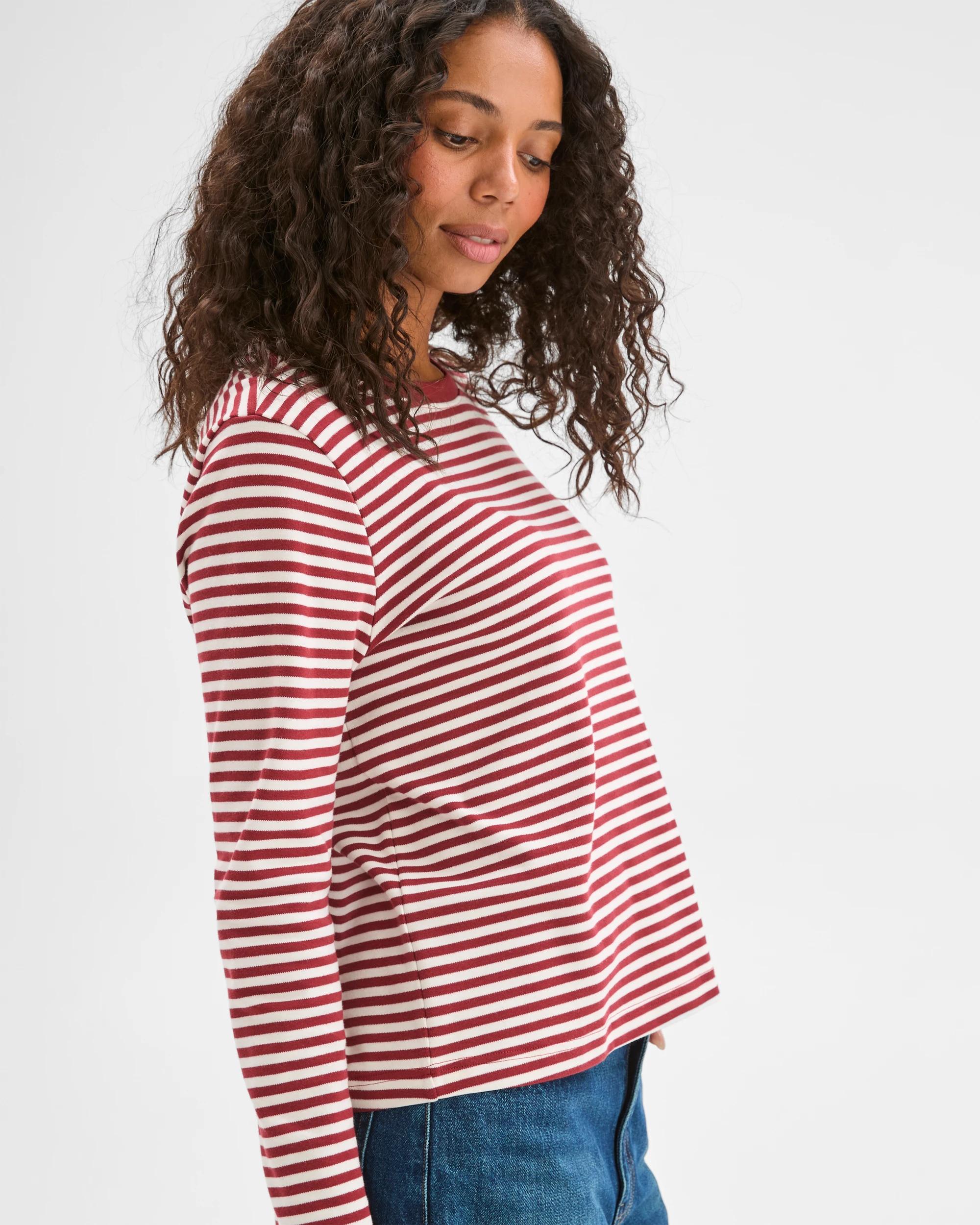 4 Target Woman Australian Cotton Classic Long Sleeve Crew Neck T-Shirt BRICK, 4 of 6