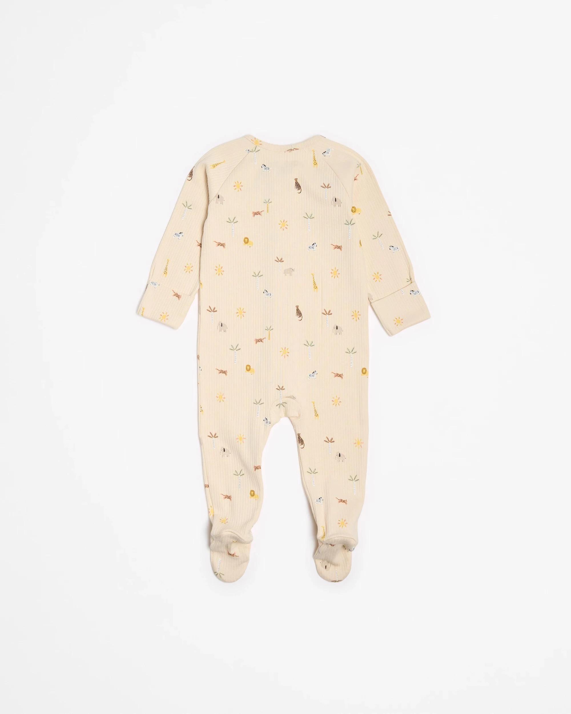 4 Target Baby Organic Cotton Rib Zip Coverall SAFARI ANIMAL, 4 of 4