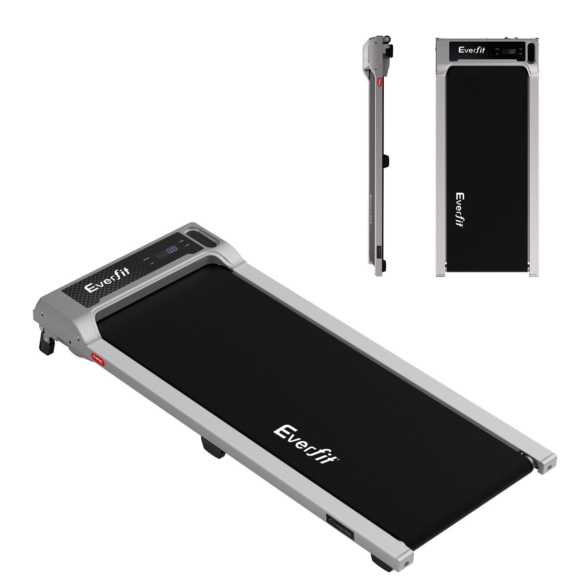 1 Everfit 3 in 1 Walking Pad Treadmill 12% Incline Under Desk Treadmills for Home Gym With 40cm Wide Belt - Silver, 1 of 9