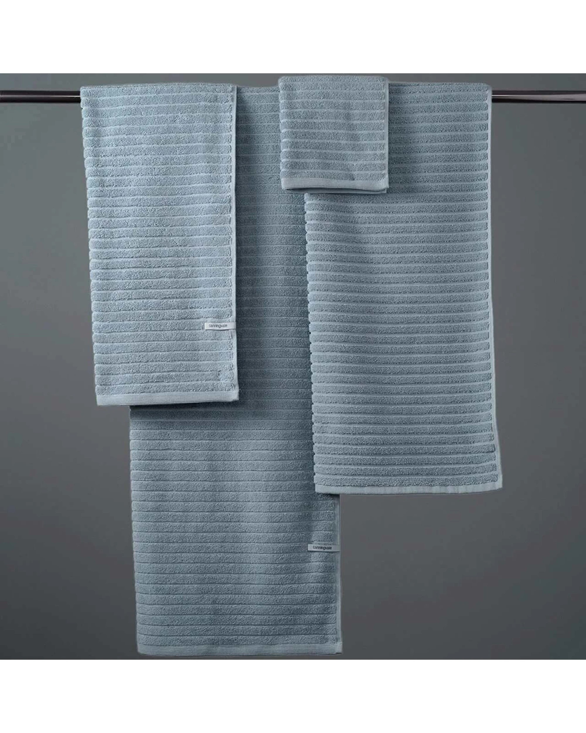 3 Canningvale Alessia Cotton Bamboo Rib Towel Set 6pc Dresco - Blue, 3 of 4