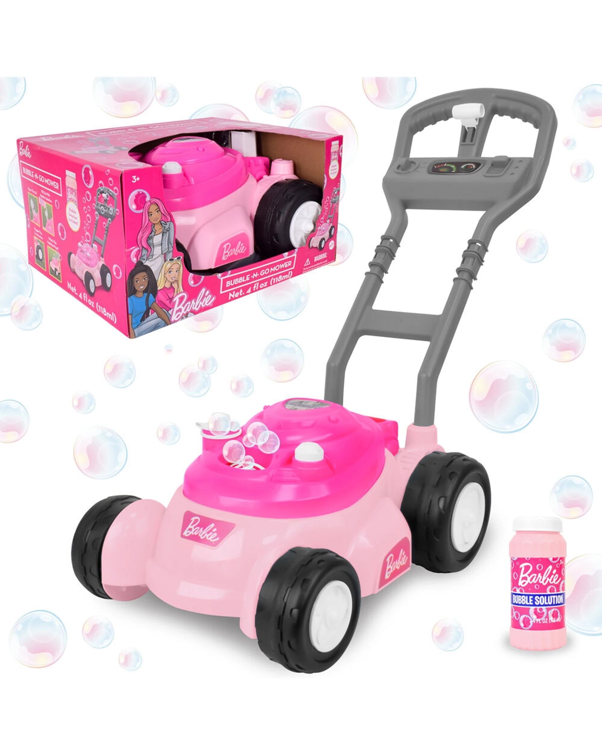 2 Barbie Bubble N Go Lawn Mower Automatic Bubbles Kids Outdoor Toy - Pink, 2 of 7