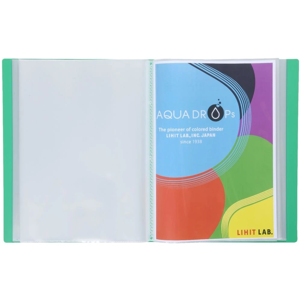 4 Aqua Drops A4 Display Book 60 Pocket Fixed Vivid Green, 4 of 4