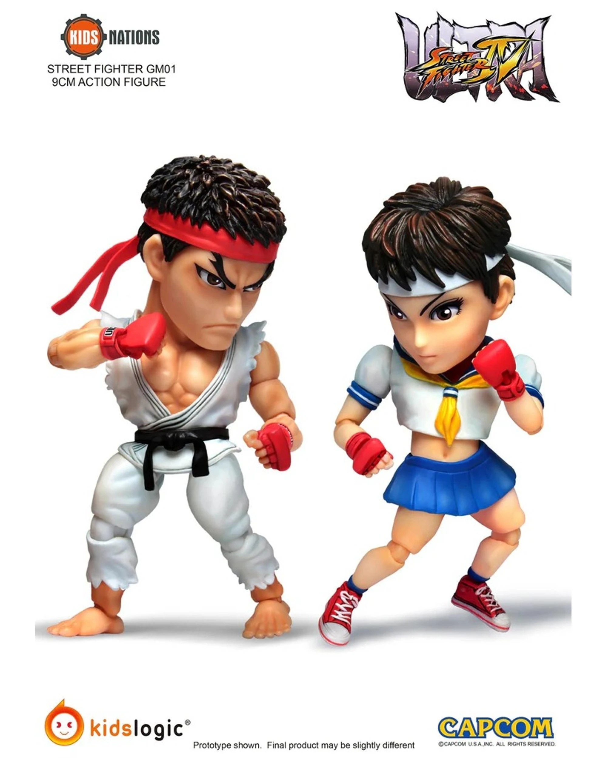 4 Kids Nations Street Fighter GM01 Ryu vs Sakura Action Figure Set, 4 of 10