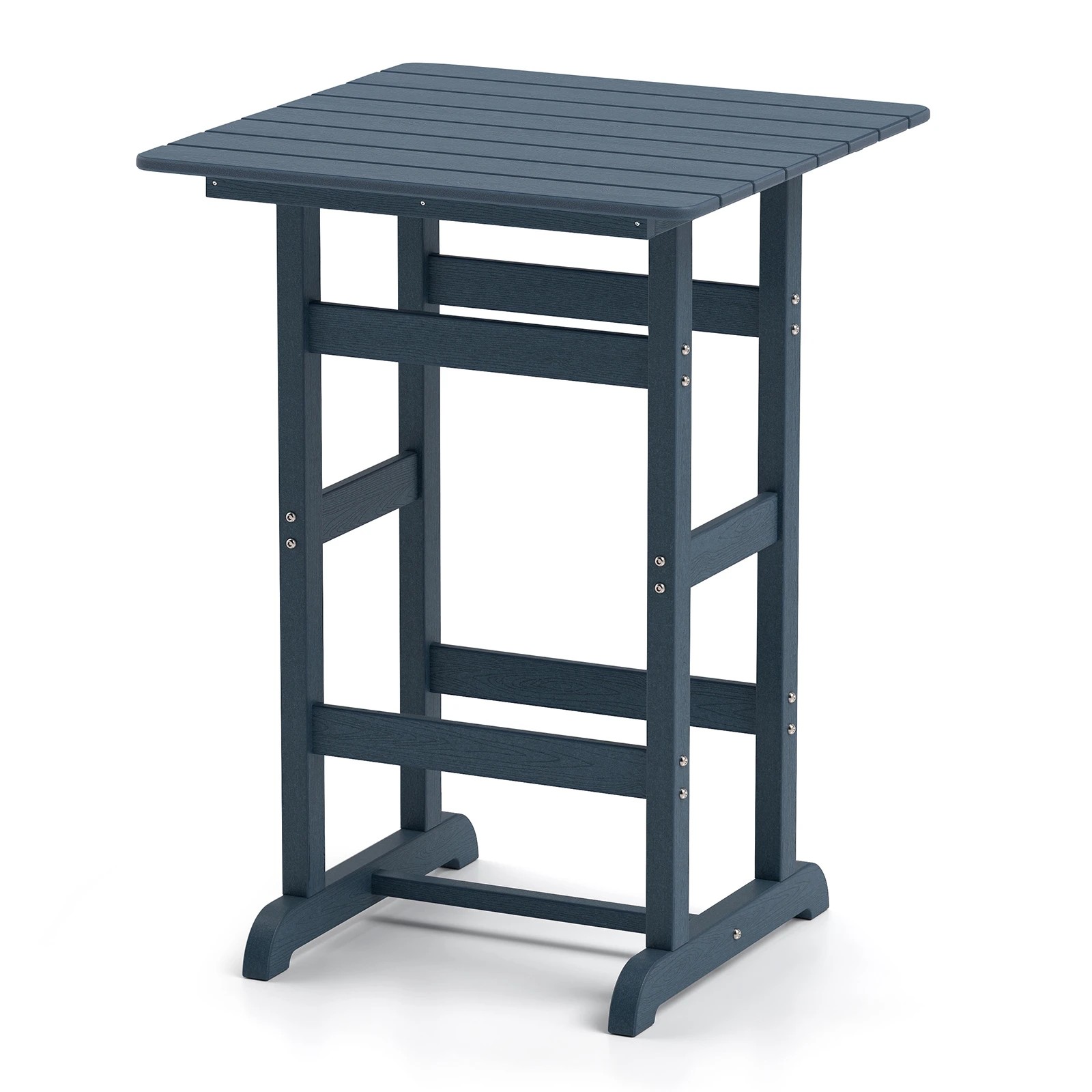 1 Costway Outdoor Square Bar Table All-Weather High-Top Garden Side End Table - Blue, 1 of 1