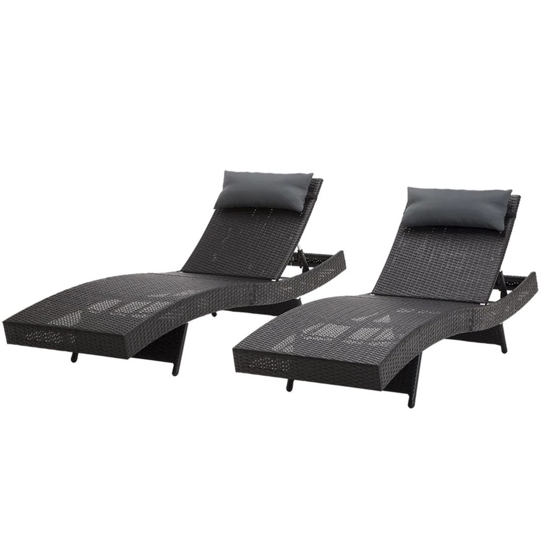 2 Gardeon 2PC Sun Lounge - Black, 2 of 8