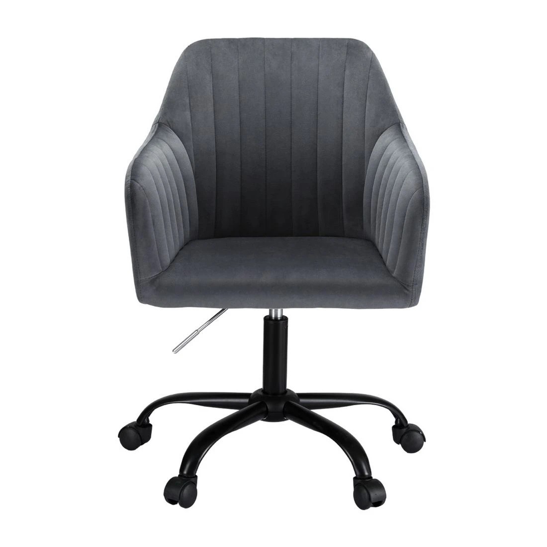 4 Artiss Office Chair Velvet Seat Dark - Grey, 4 of 5