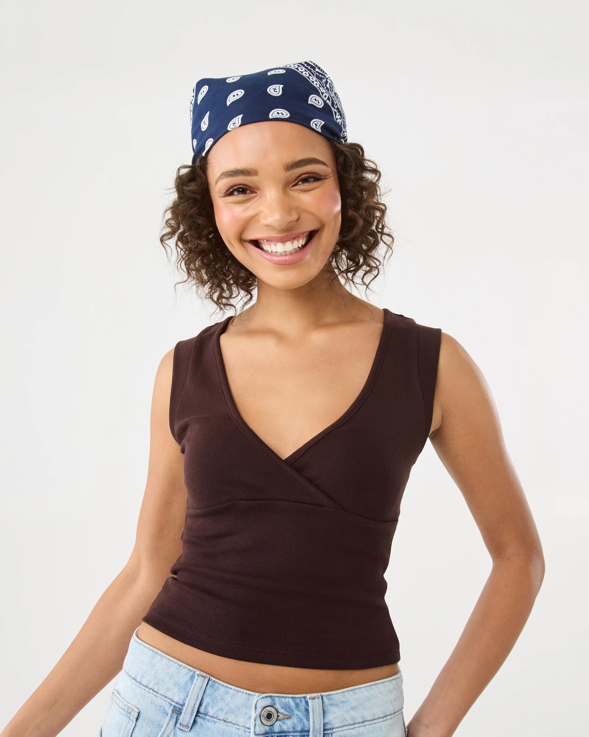 1 Sleeveless Cross Over Tank Choc Plum, 1 of 8